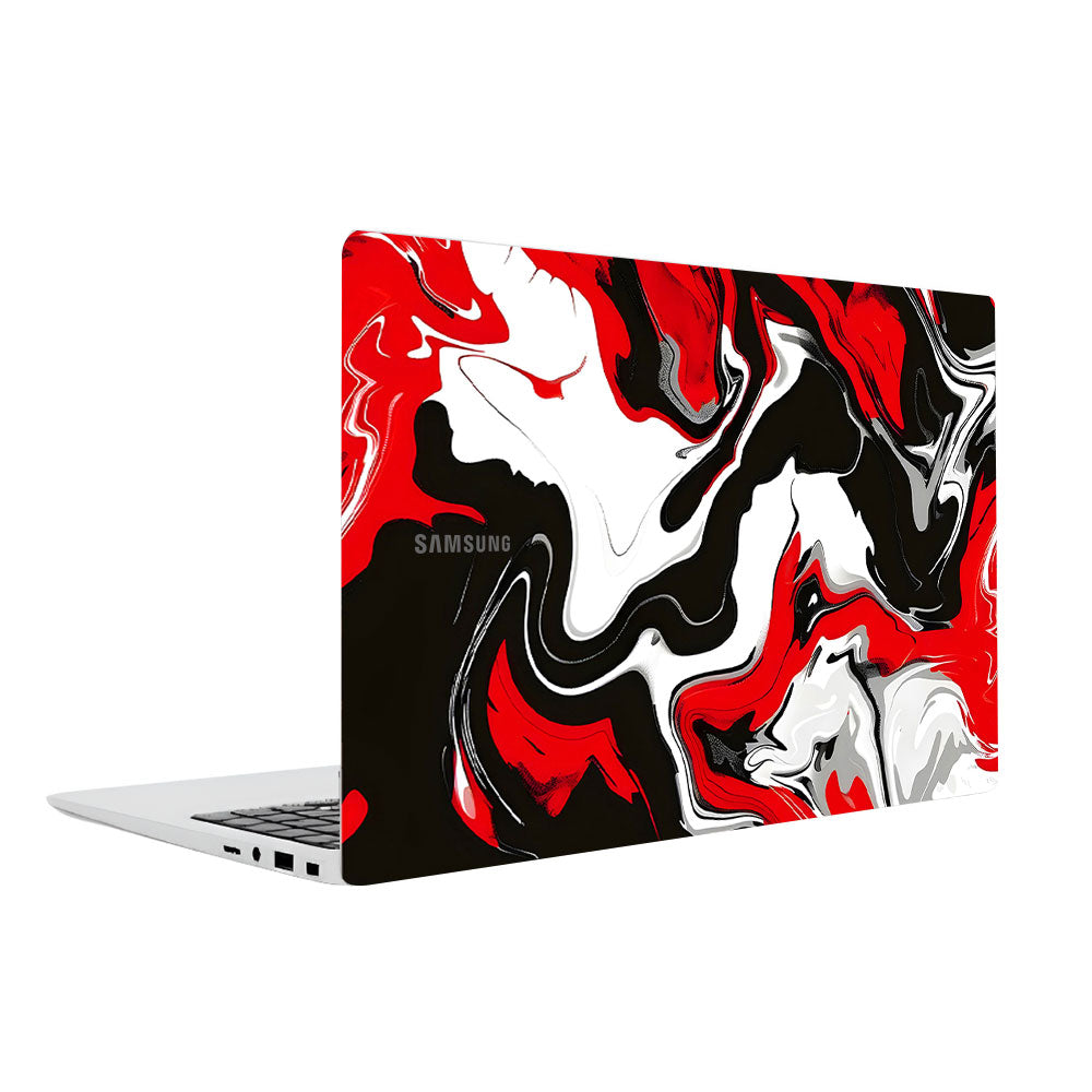 Red and White Marble Samsung Galaxy Book 4 15.6 Laptop Skin