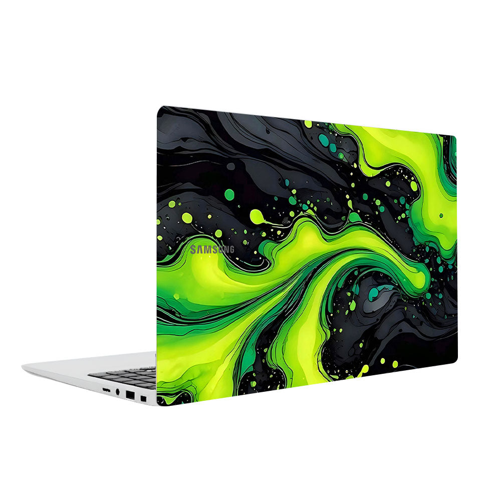 Neon Green Paint Swirls Samsung Galaxy Book 4 15.6 Laptop Skin