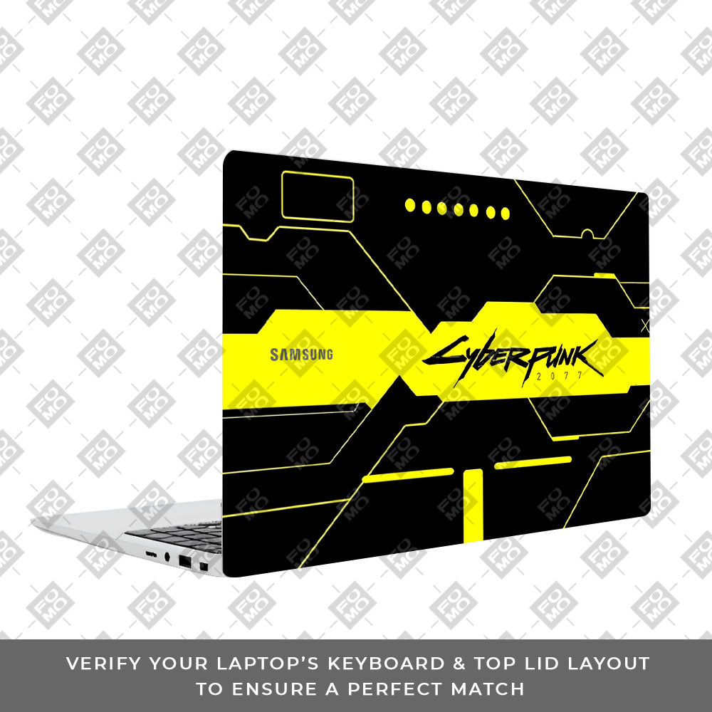 Cyberpunk Yellowline Grid Samsung Galaxy Book 4 15.6 Laptop Skin