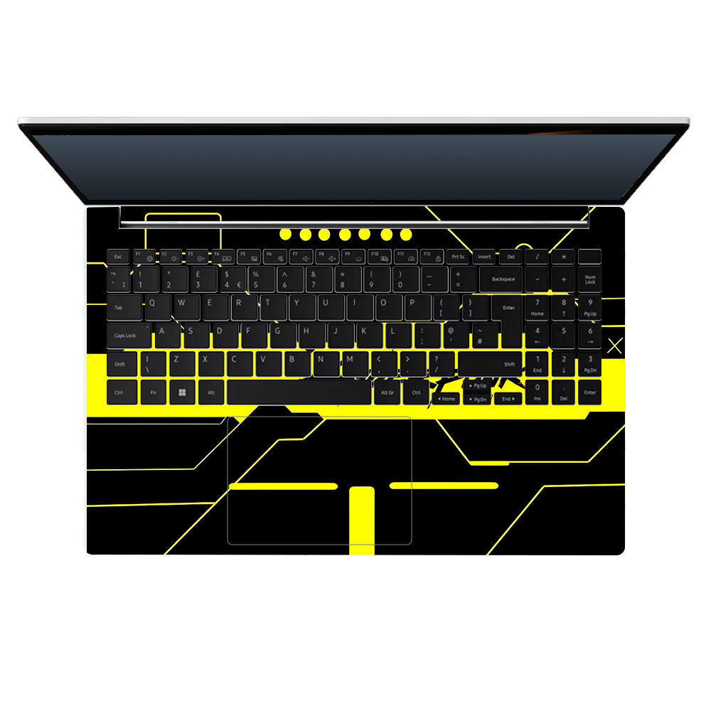 Cyberpunk Yellowline Grid Samsung Galaxy Book 4 15.6 Laptop Skin