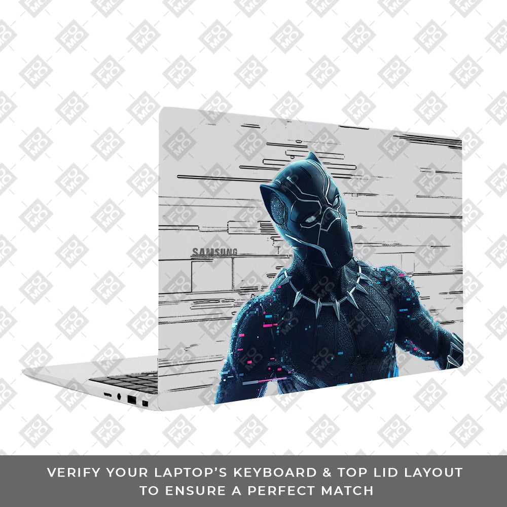 Transparent Glitchborne Panther Samsung Galaxy Book 4 15.6 Laptop Skin