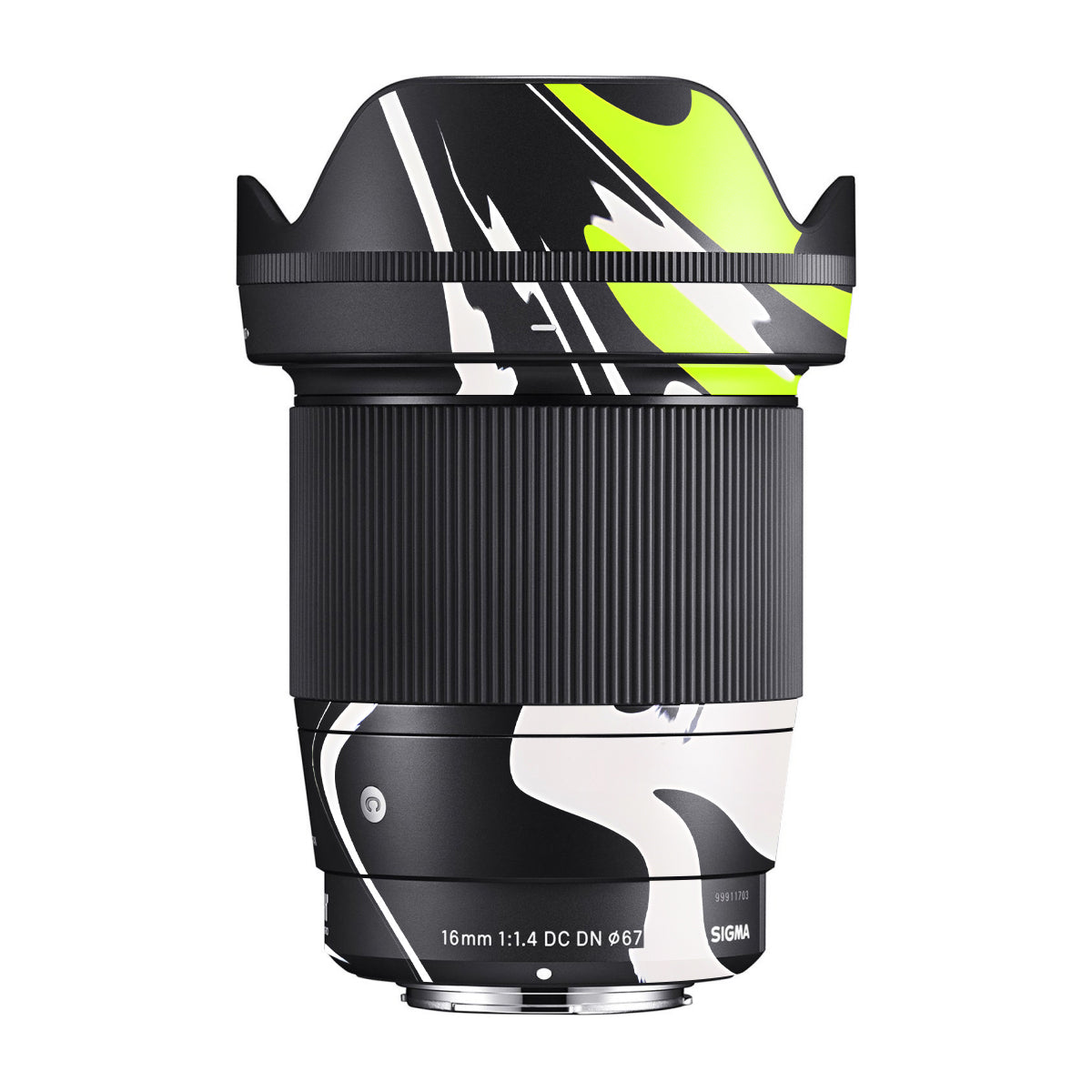Neon Green and Black Pattern Sigma 16mm F/1.4 DC DN Camera Lens Skin
