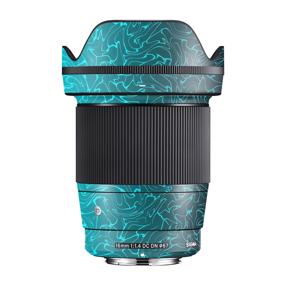 Cyan Blue to Black Gradient Sigma 16mm F/1.4 DC DN Camera Lens Skin