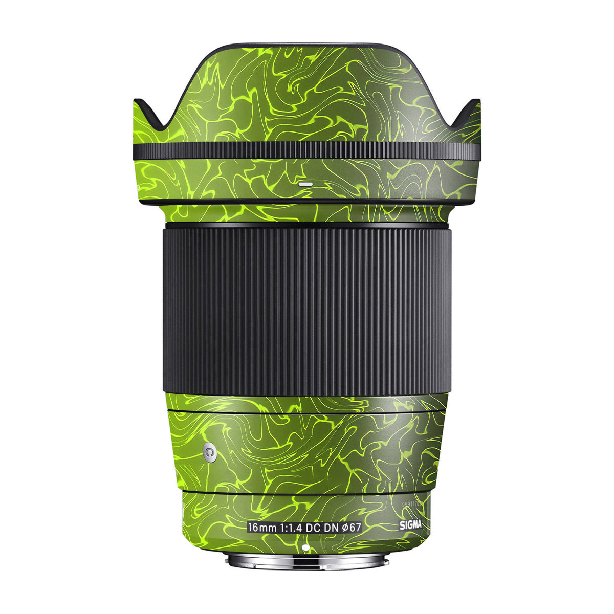 Lime Yellow to Black Gradient Sigma 16mm F/1.4 DC DN Camera Lens Skin