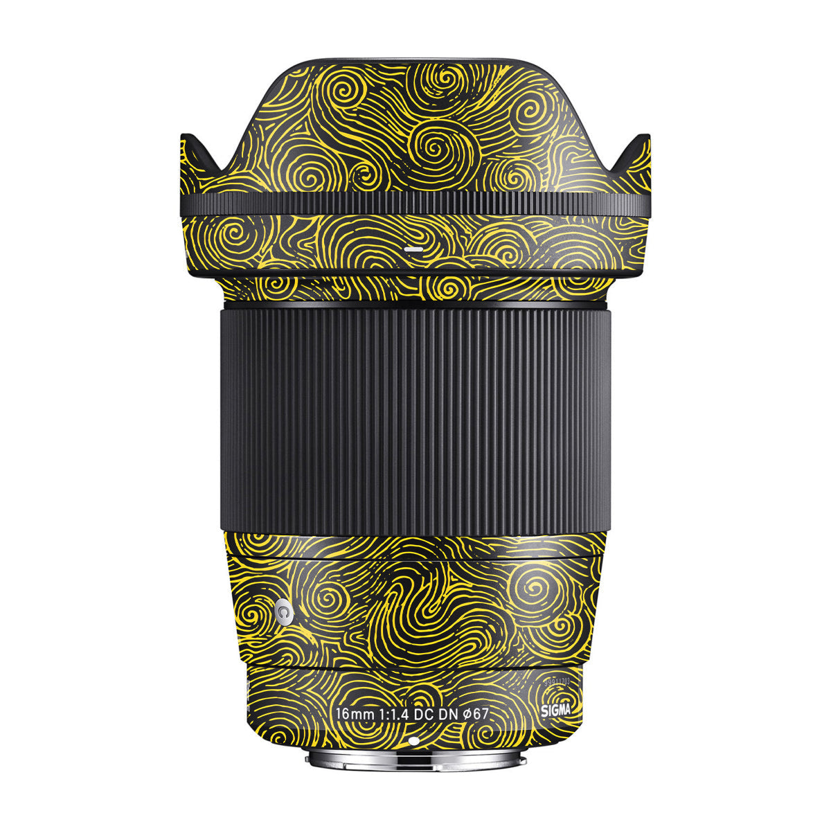 Yellow Spirals Sigma 16mm F/1.4 DC DN Camera Lens Skin
