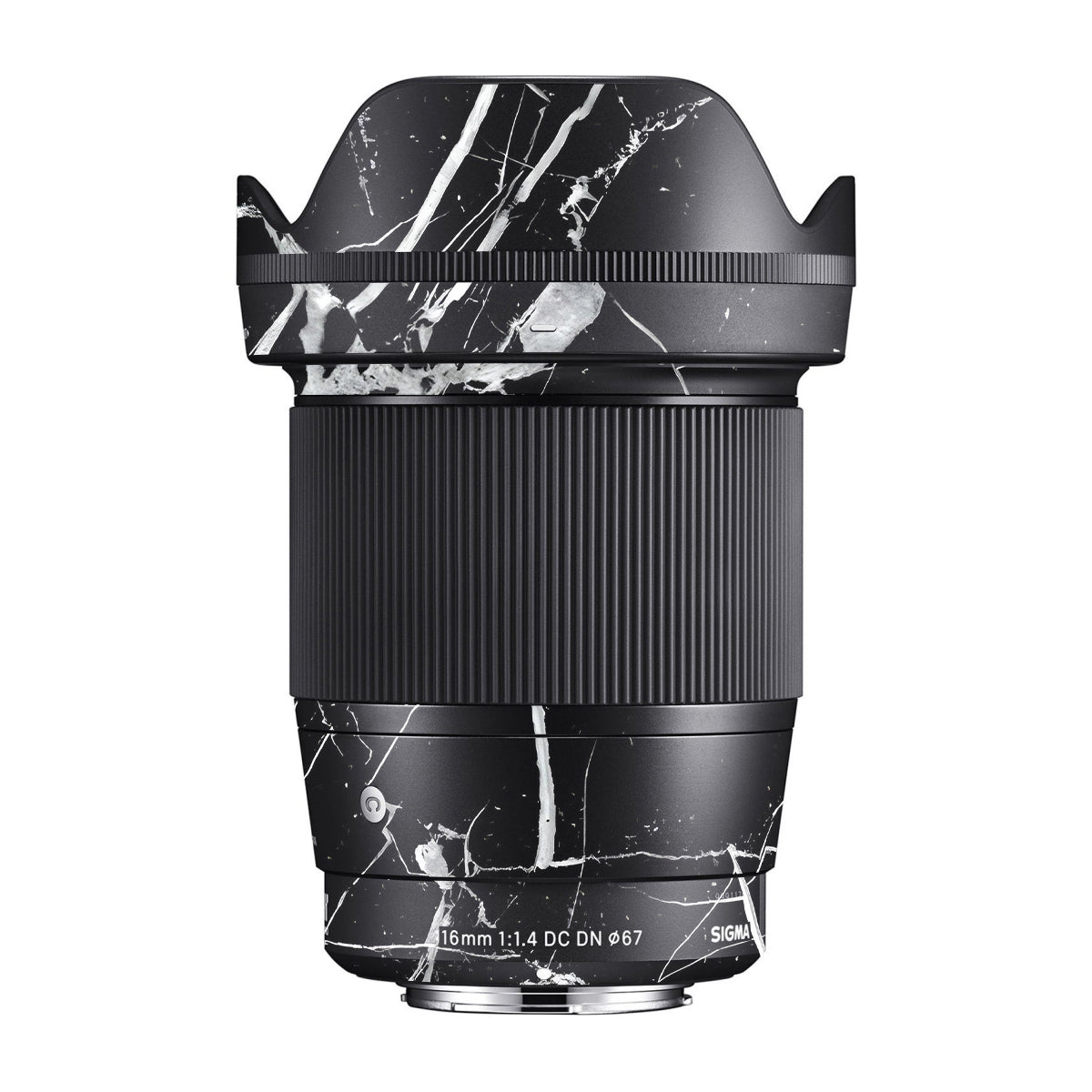 White Veins on Black Sigma 16mm F/1.4 DC DN Camera Lens Skin