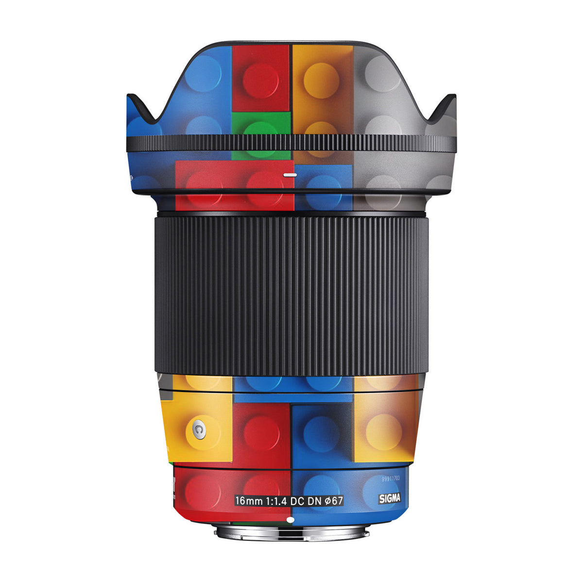 Colorful LEGO Brick Wall Pattern Sigma 16mm F/1.4 DC DN Camera Lens Skin