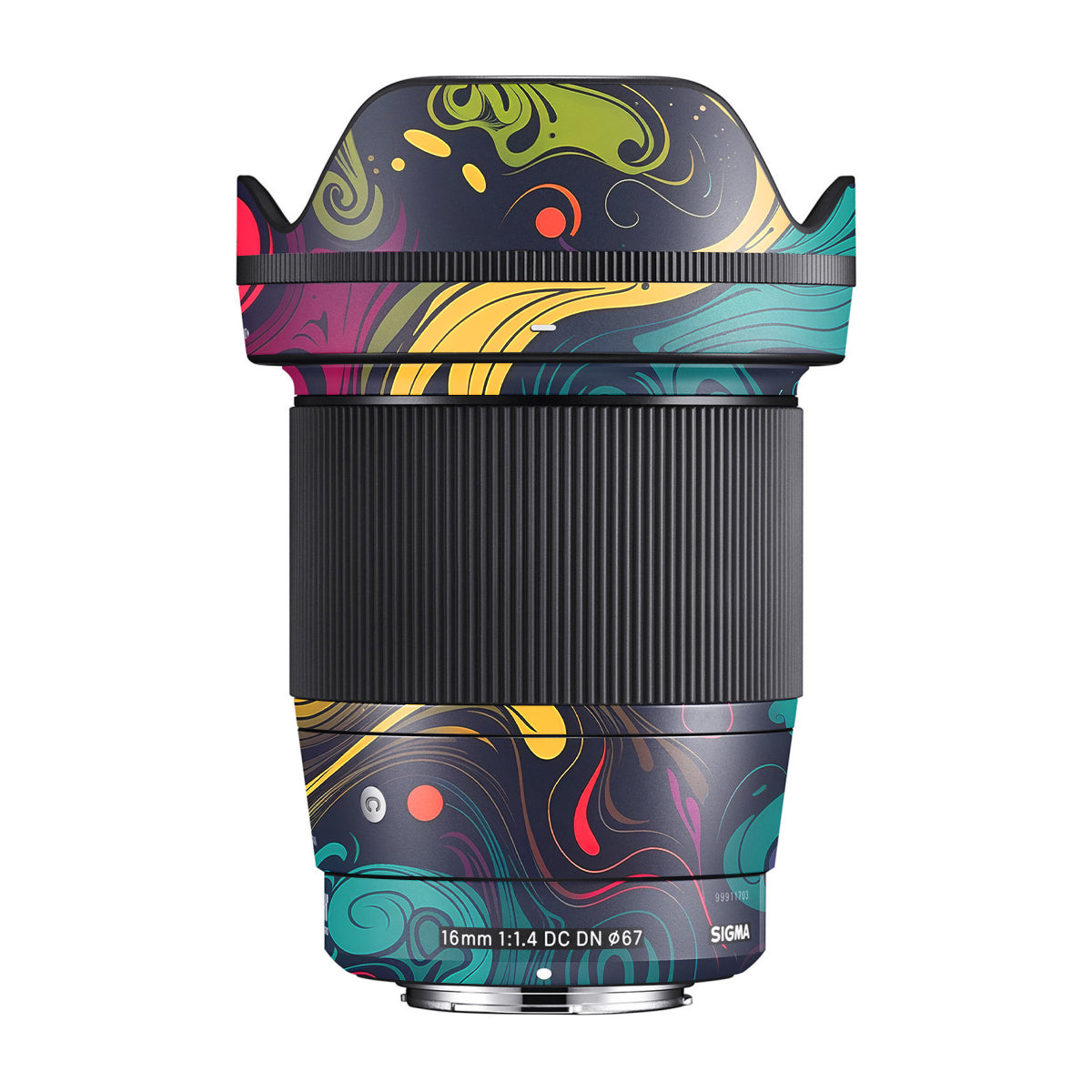 Psychedelic Color Swirl Sigma 16mm F/1.4 DC DN Camera Lens Skin