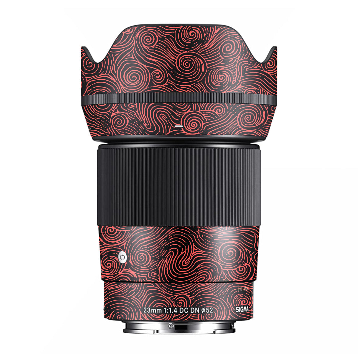 Red Spirals Sigma 23mm F/1.4 DC DN Camera Lens Skin