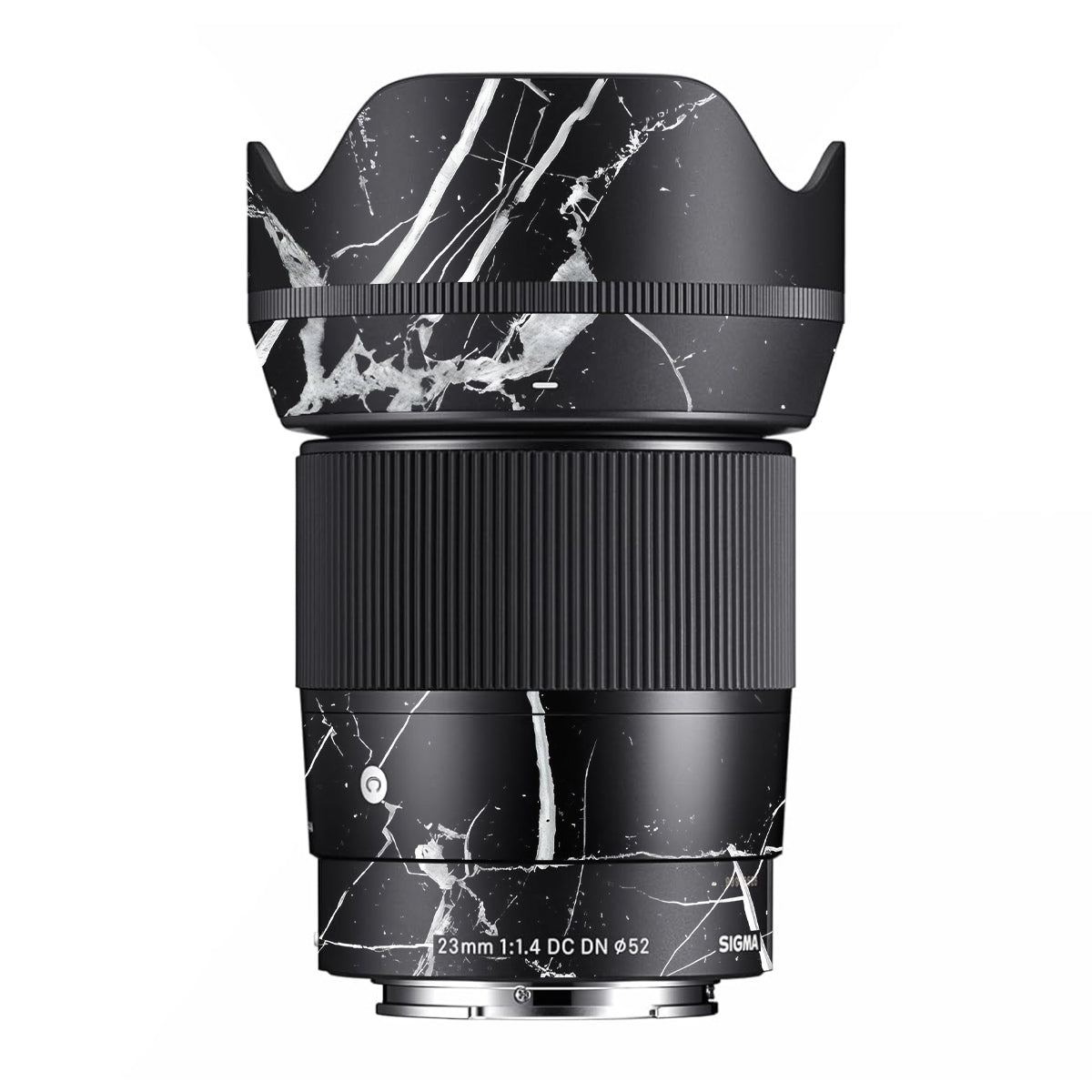 White Veins on Black Sigma 23mm F/1.4 DC DN Camera Lens Skin