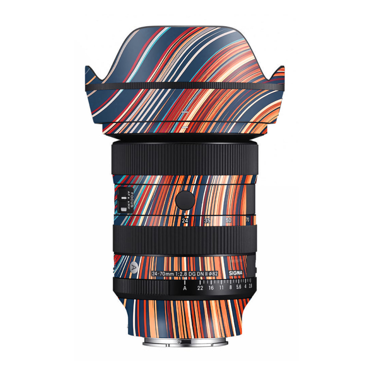 Retro Abstract Striped Swirl Sigma 24-70mm F/2.8 DG DN Sony E Camera Lens Skin