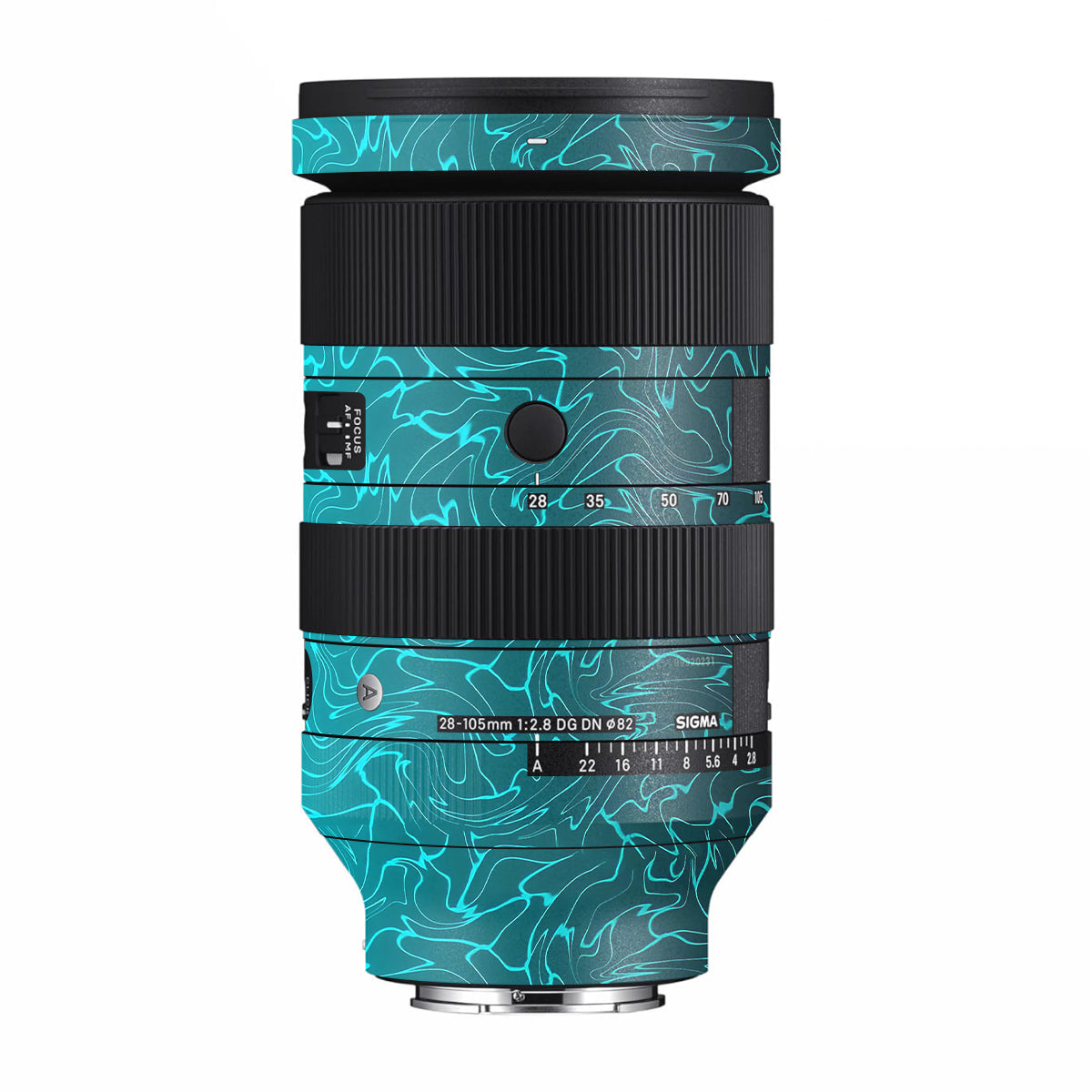 Cyan Blue to Black Gradient Sigma 28-105mm F/2.8 DG DN Sony E Camera Lens Skin