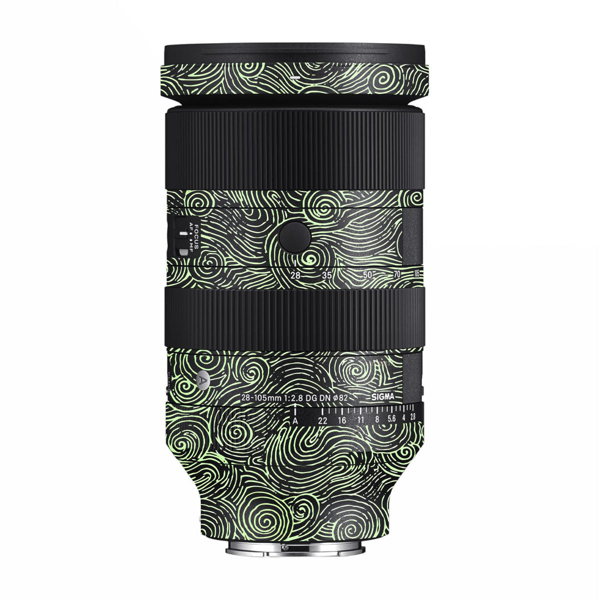 Green Spirals Sigma 28-105mm F/2.8 DG DN Sony E Camera Lens Skin