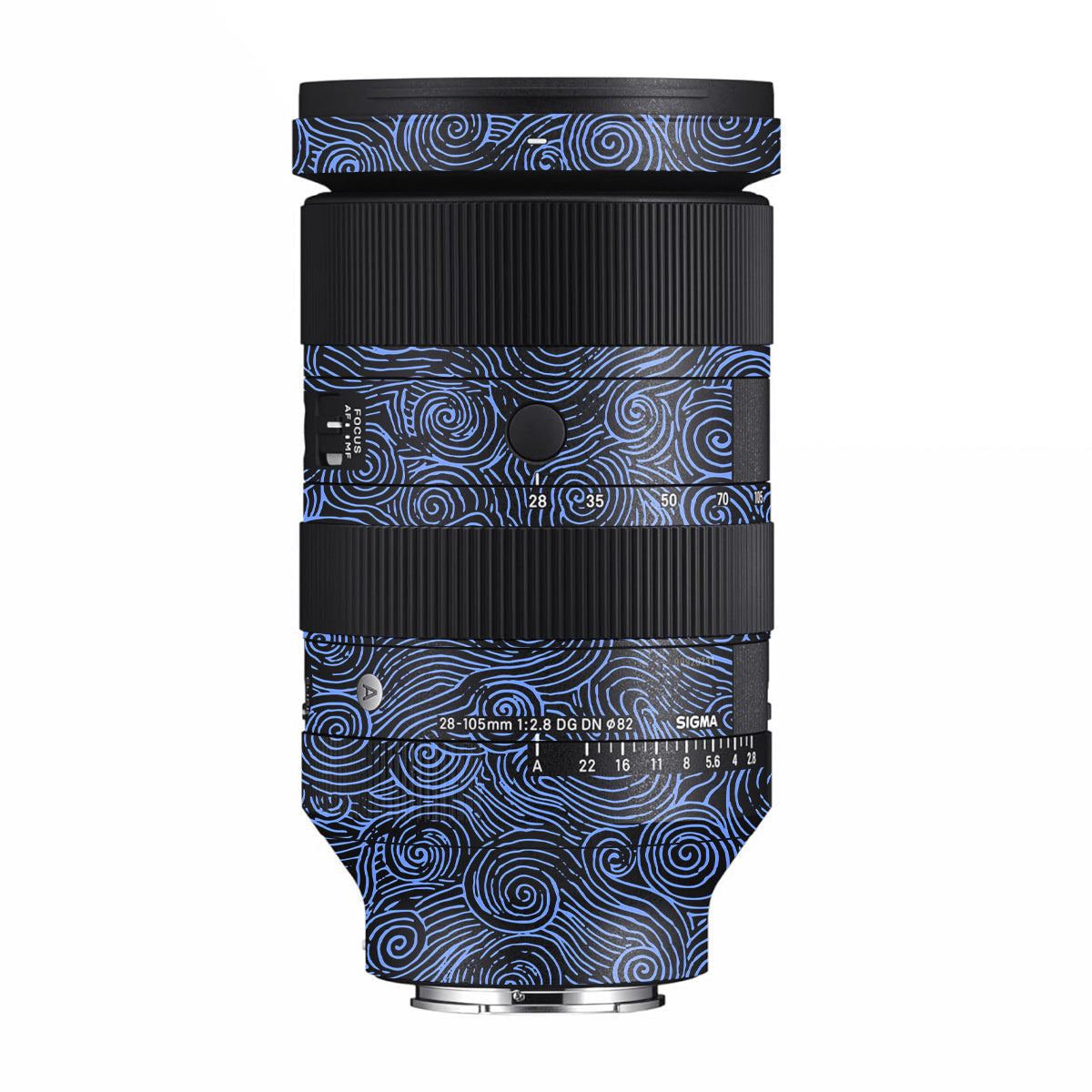 Blue Spirals Sigma 28-105mm F/2.8 DG DN Sony E Camera Lens Skin