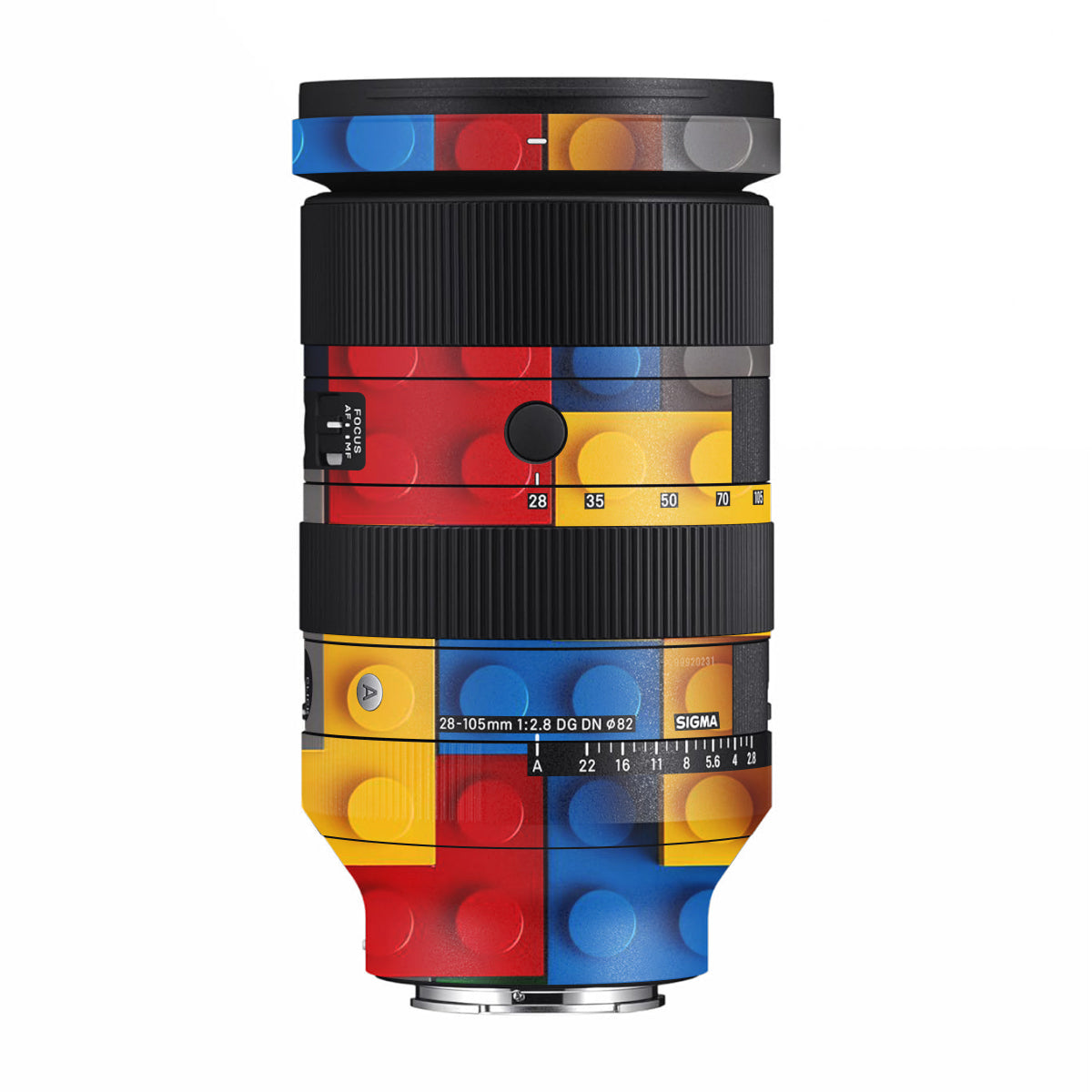 Colorful LEGO Brick Wall Pattern Sigma 28-105mm F/2.8 DG DN Sony E Camera Lens Skin