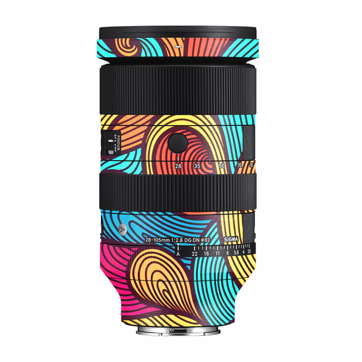 Retro Colorful Doodle Art Pattern Sigma 28-105mm F/2.8 DG DN Sony E Camera Lens Skin