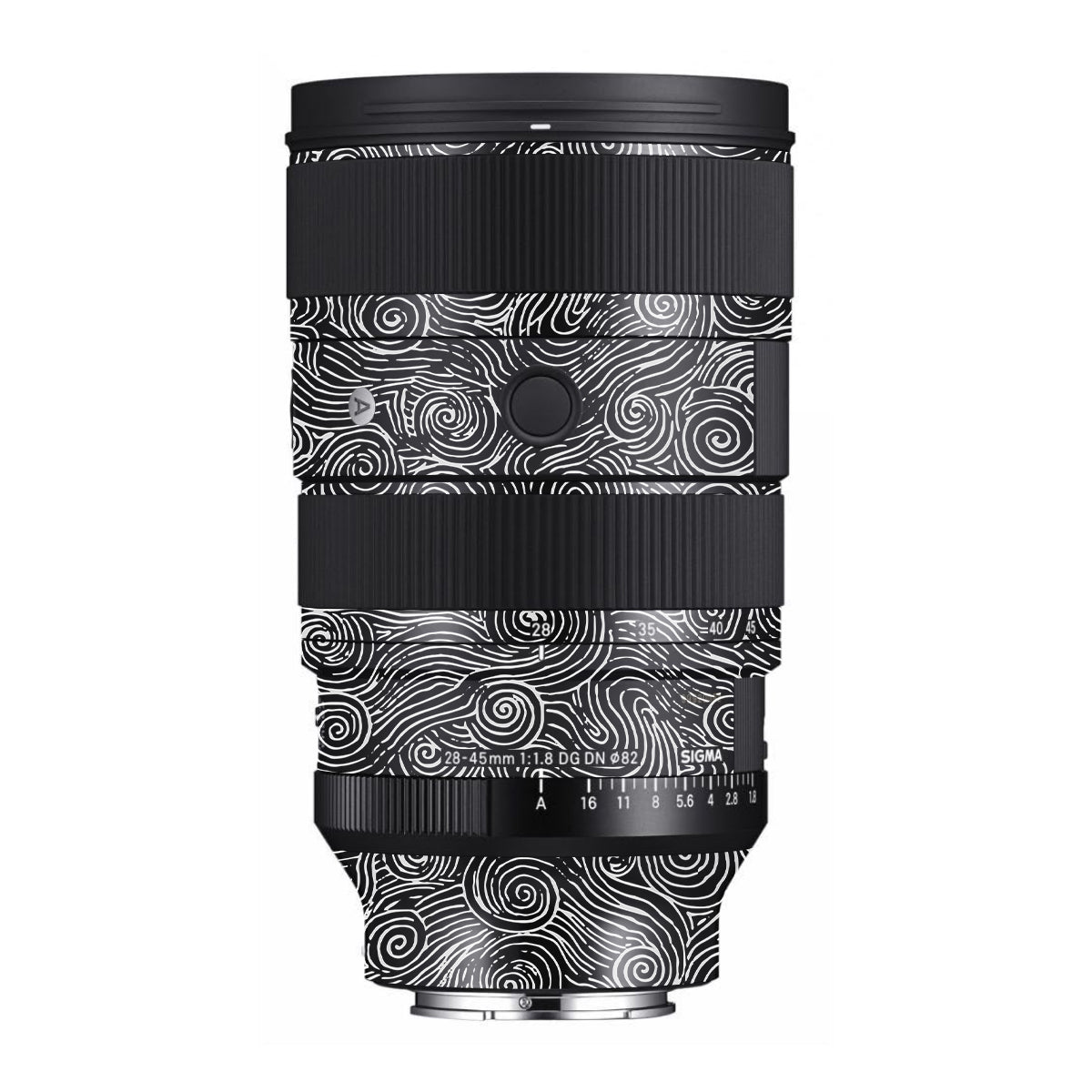 White Spirals Sigma 28-45mm F/1.8 DG DN Art Sony E Camera Lens Skin