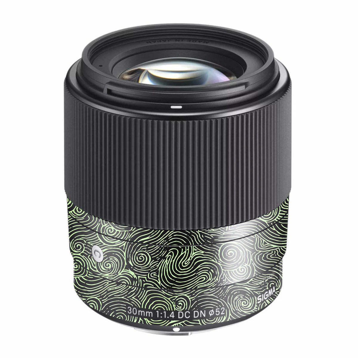 Green Spirals Sigma 30mm F/1.4 DC DN Sony E Camera Lens Skin
