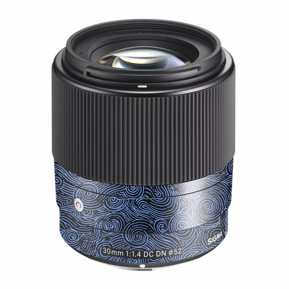 Blue Spirals Sigma 30mm F/1.4 DC DN Sony E Camera Lens Skin