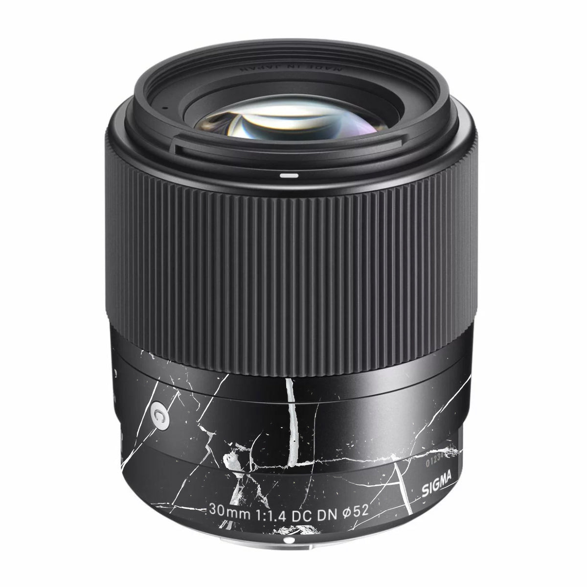 White Veins on Black Sigma 30mm F/1.4 DC DN Sony E Camera Lens Skin