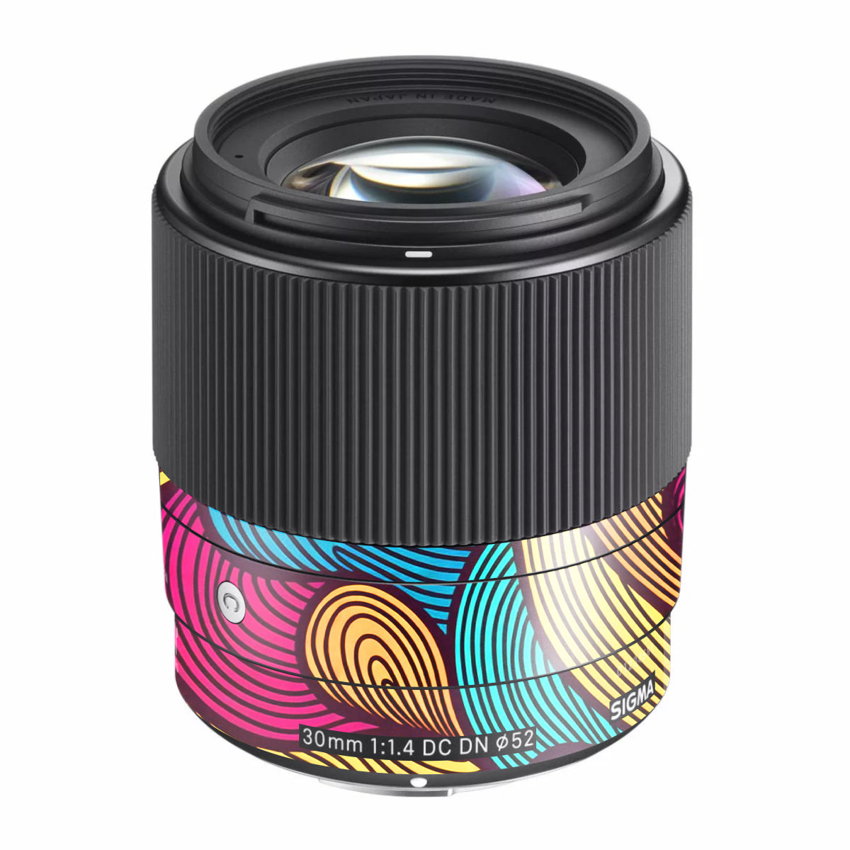 Retro Colorful Doodle Art Pattern Sigma 30mm F/1.4 DC DN Sony E Camera Lens Skin