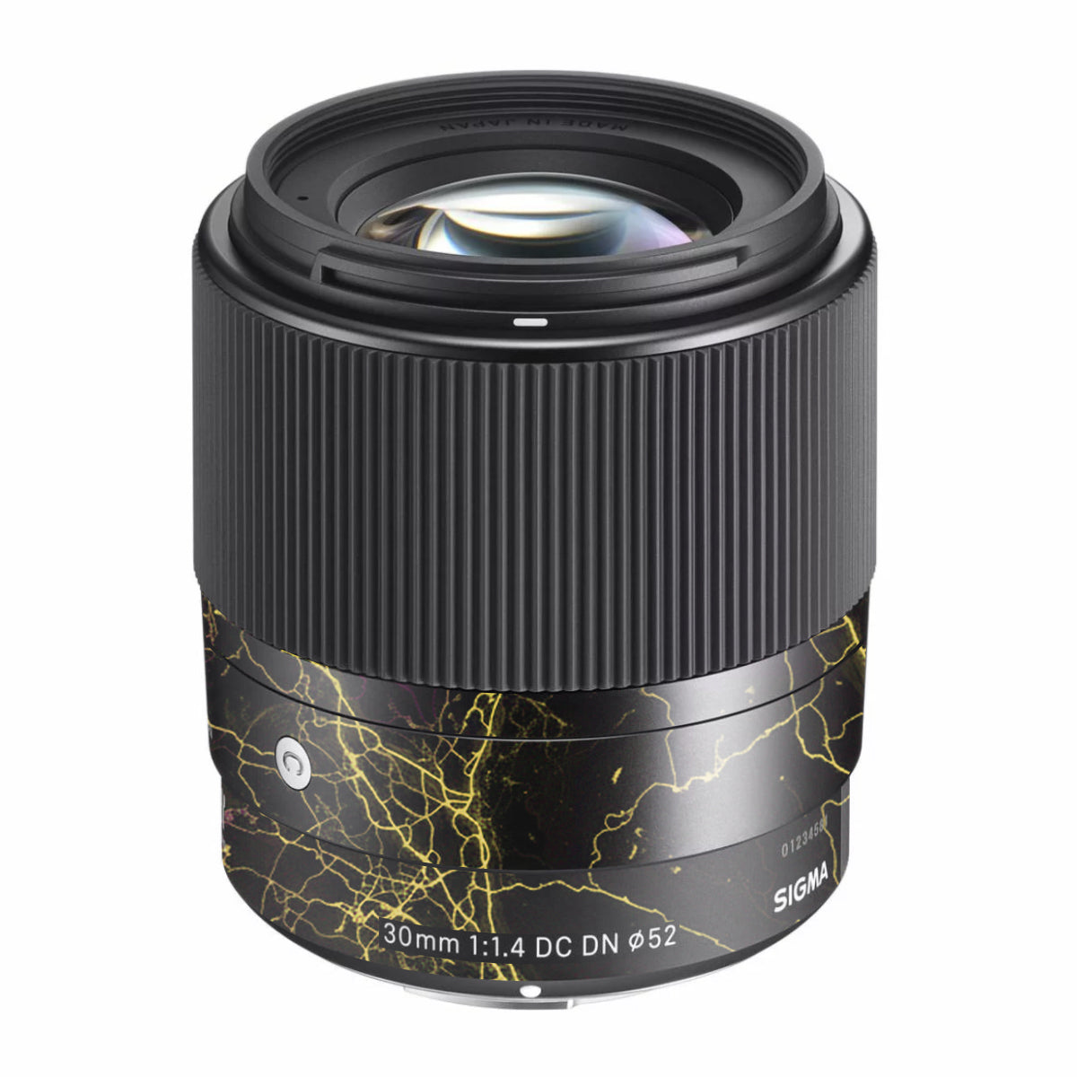 Electric Gold Veins Sigma 30mm F/1.4 DC DN Sony E Camera Lens Skin