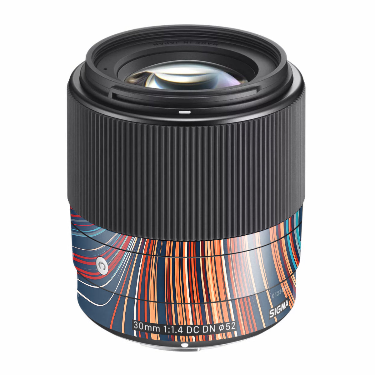 Retro Abstract Striped Swirl Sigma 30mm F/1.4 DC DN Sony E Camera Lens Skin