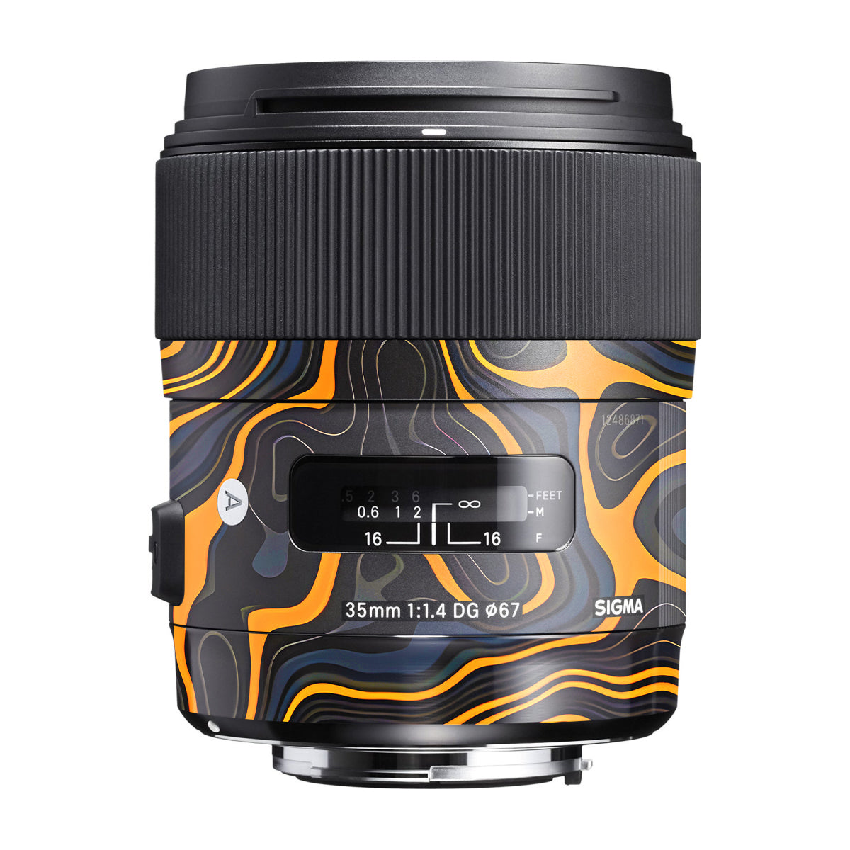 Amber Topographic Waves Sigma 35mm F/1.4 DG Canon Mount Camera Lens Skin