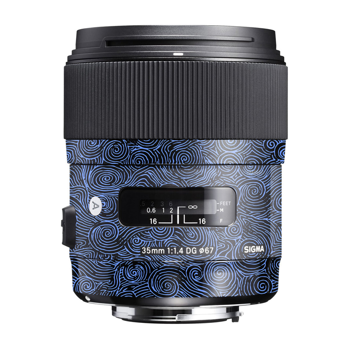 Blue Spirals Sigma 35mm F/1.4 DG Canon Mount Camera Lens Skin