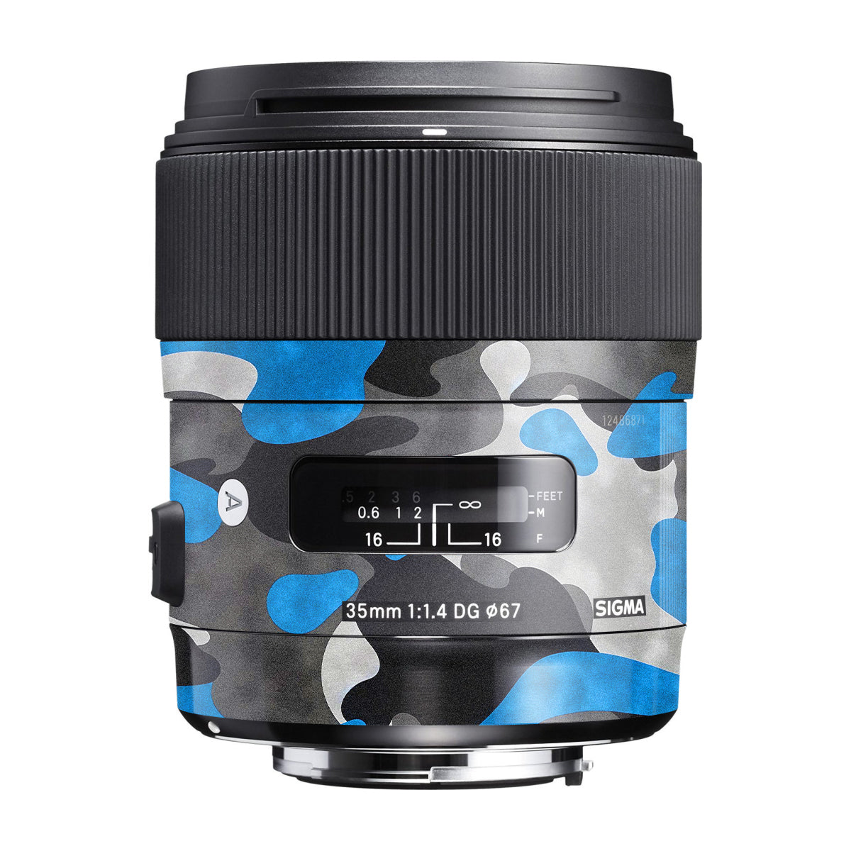 Blue Grey Camo Sigma 35mm F/1.4 DG Canon Mount Camera Lens Skin