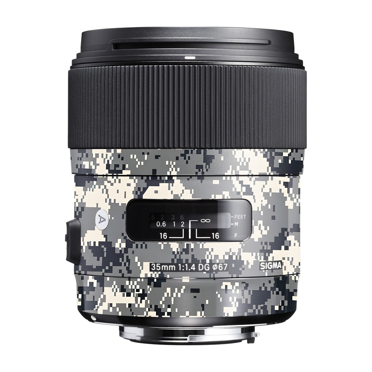 Grey Black Pixel Sigma 35mm F/1.4 DG Canon Mount Camera Lens Skin