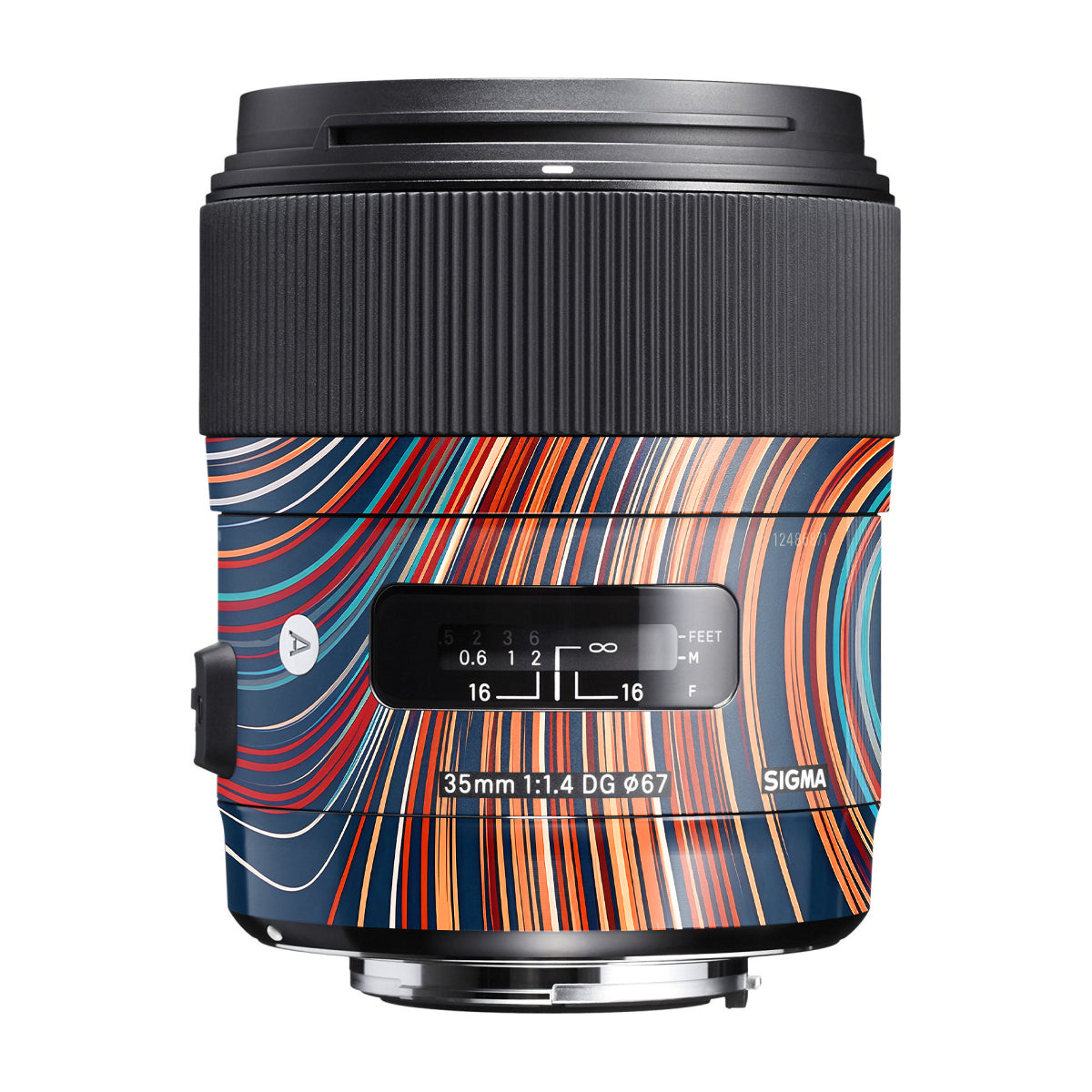 Retro Abstract Striped Swirl Sigma 35mm F/1.4 DG Canon Mount Camera Lens Skin