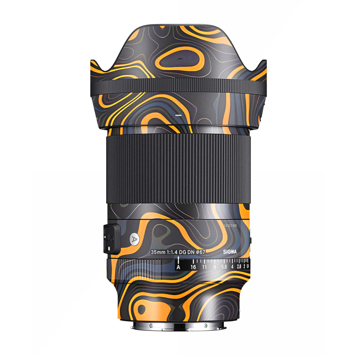Amber Topographic Waves Sigma 35mm F/1.4 DG DN Art Camera Lens Skin