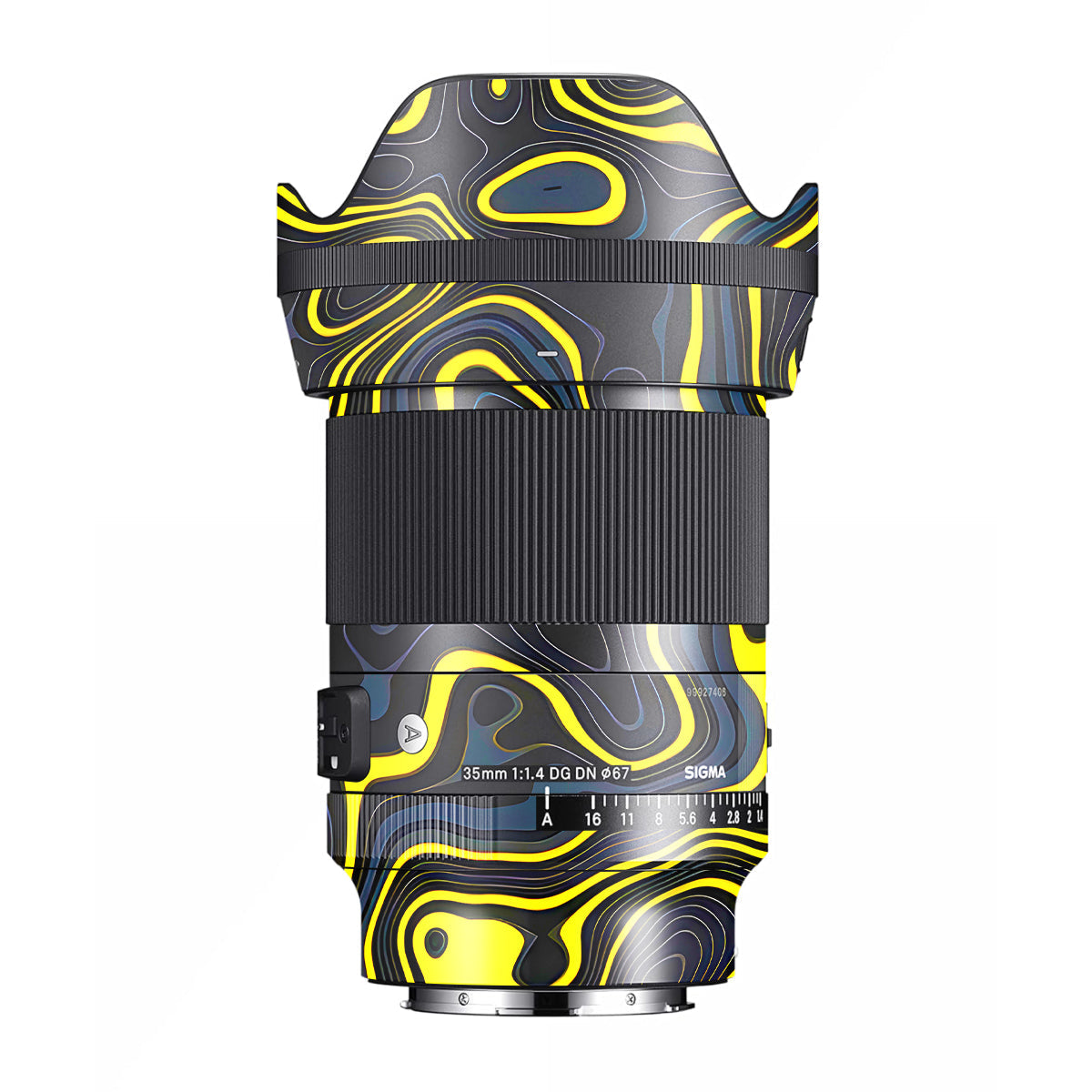 Neon Lava Contours Sigma 35mm F/1.4 DG Nikon Mount Camera Lens Skin