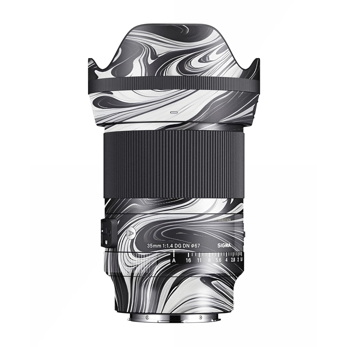 Black and White Marble Sigma 35mm F/1.4 DG Nikon Mount Camera Lens Skin