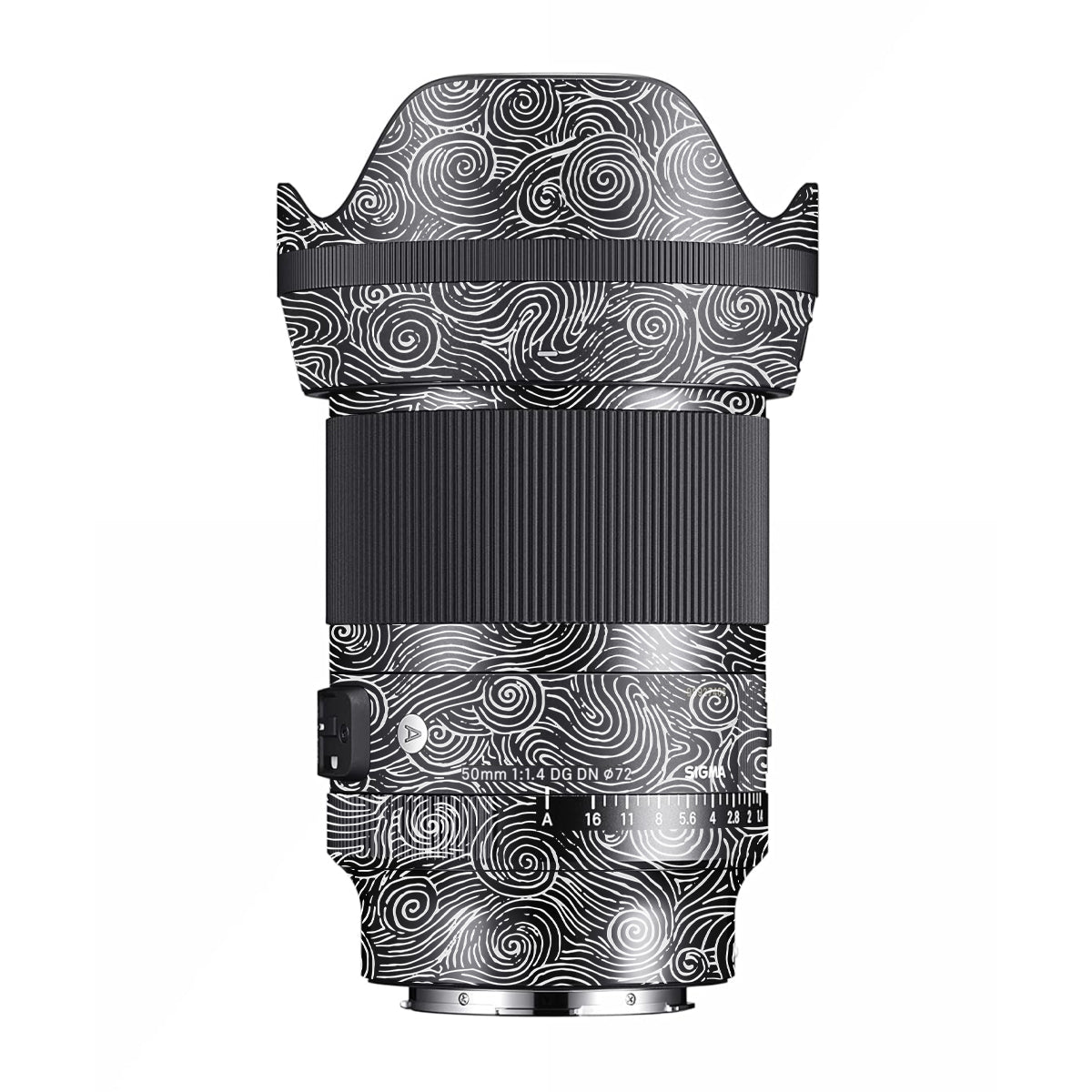 White Spirals Sigma 50mm F/1.2 DG DN Sony E Camera Lens Skin
