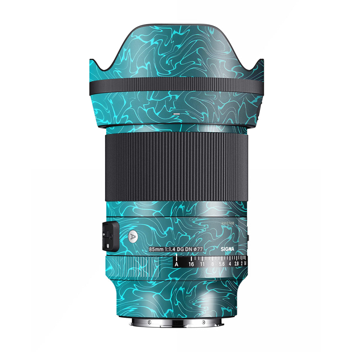 Cyan Blue to Black Gradient Sigma 85mm F/1.4 DG DN E-mount Camera Lens Skin