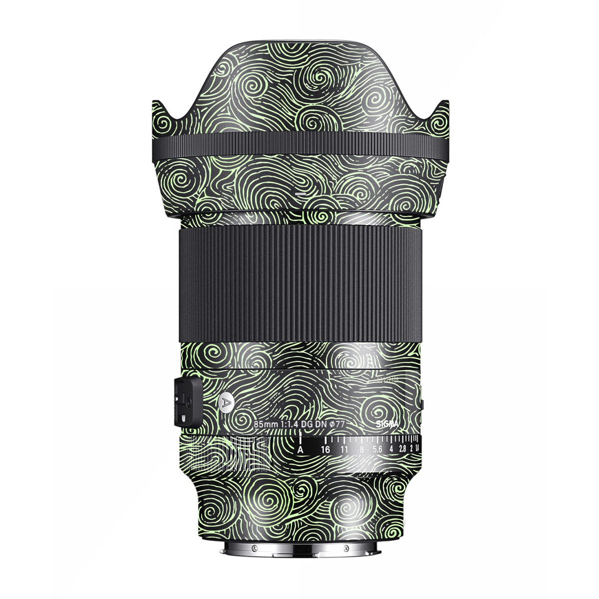 Green Spirals Sigma 85mm F/1.4 DG DN E-mount Camera Lens Skin