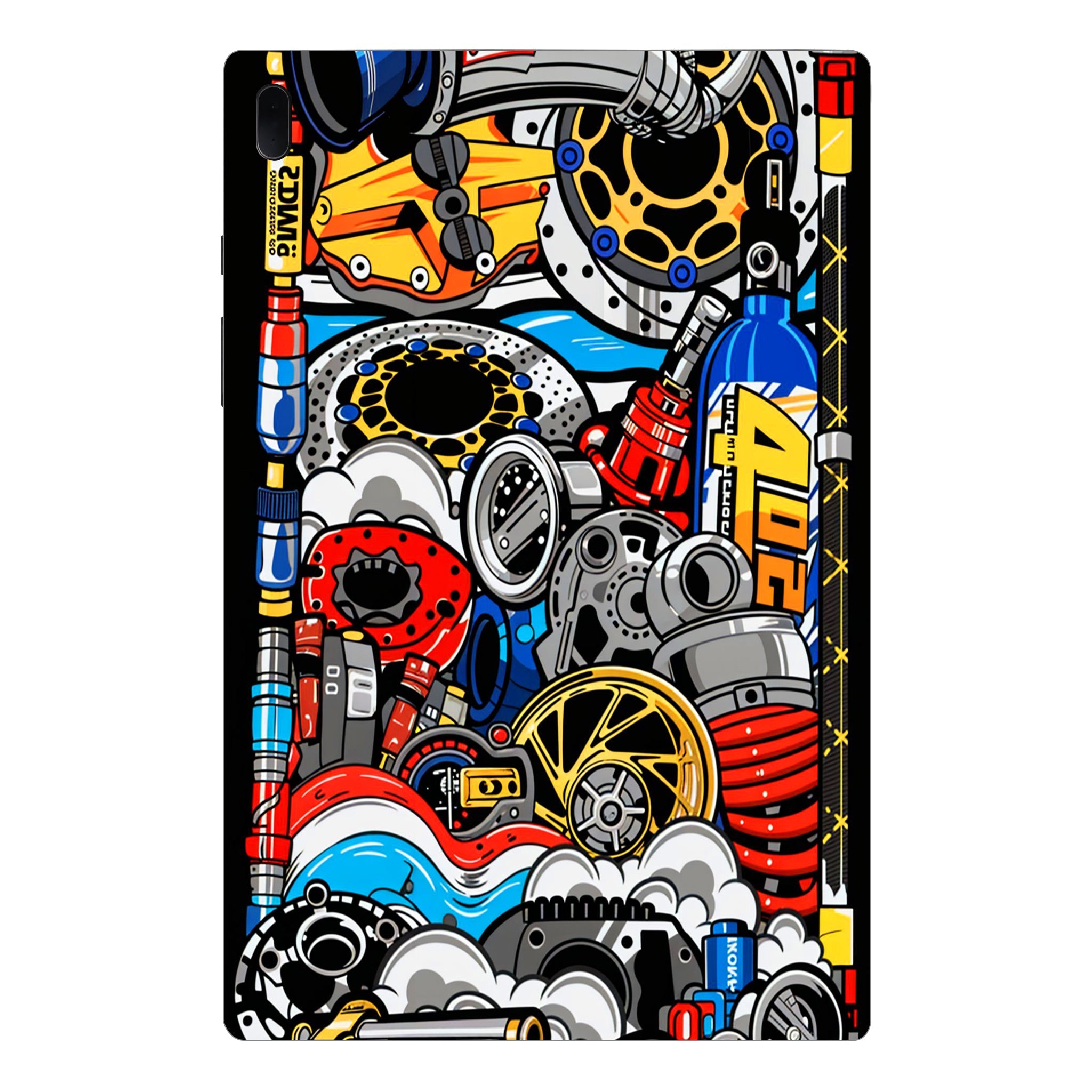 Samsung Galaxy Tab S7 FE Mechanical Chaos Cars & Bikes Tablet Skins
