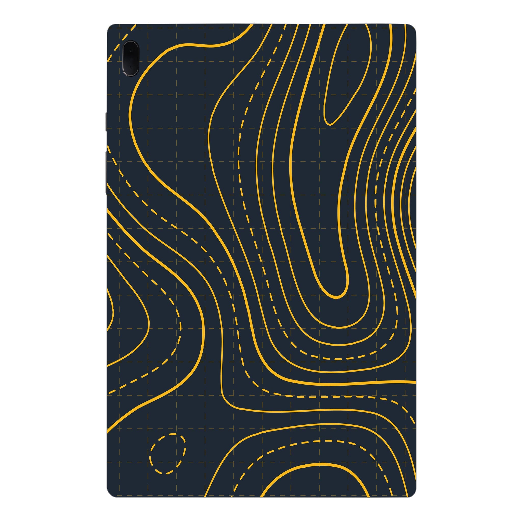 Samsung Galaxy Tab S7 FE Yellow Contour Lines Tablet Skins