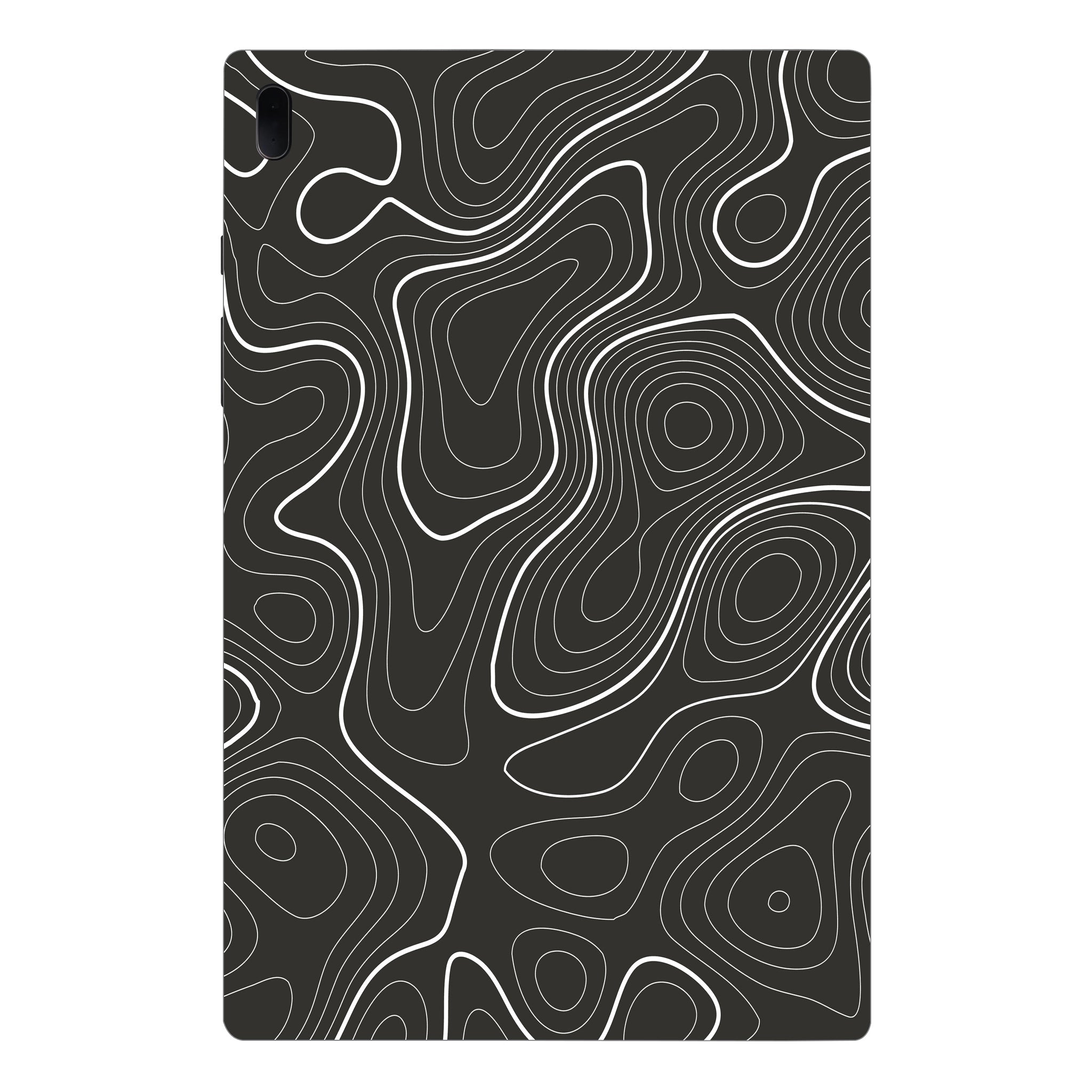 Samsung Galaxy Tab S7 FE Grayscale Topographic Lines Tablet Skins