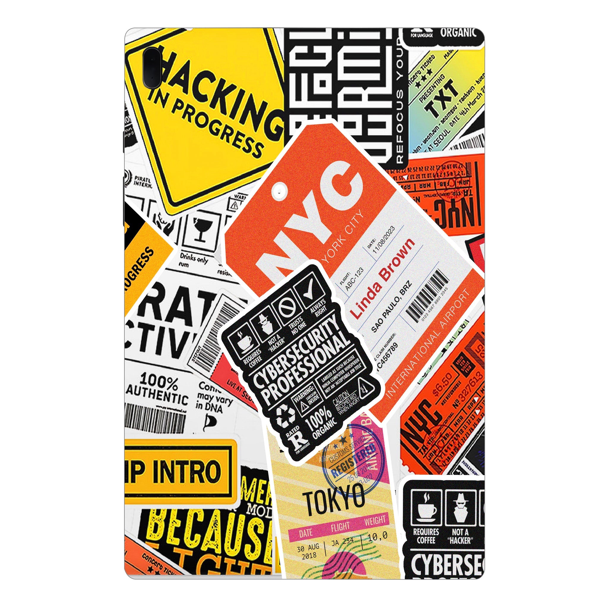 Samsung Galaxy Tab S7 FE Tech Aesthetic Sticker Collage Tablet Skins