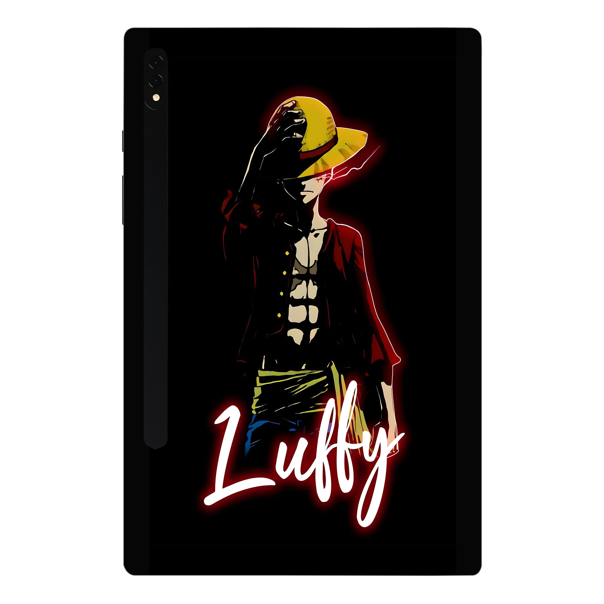 Samsung Galaxy Tab S7 Plus Luffy in Black Background Anime Tablet Skins