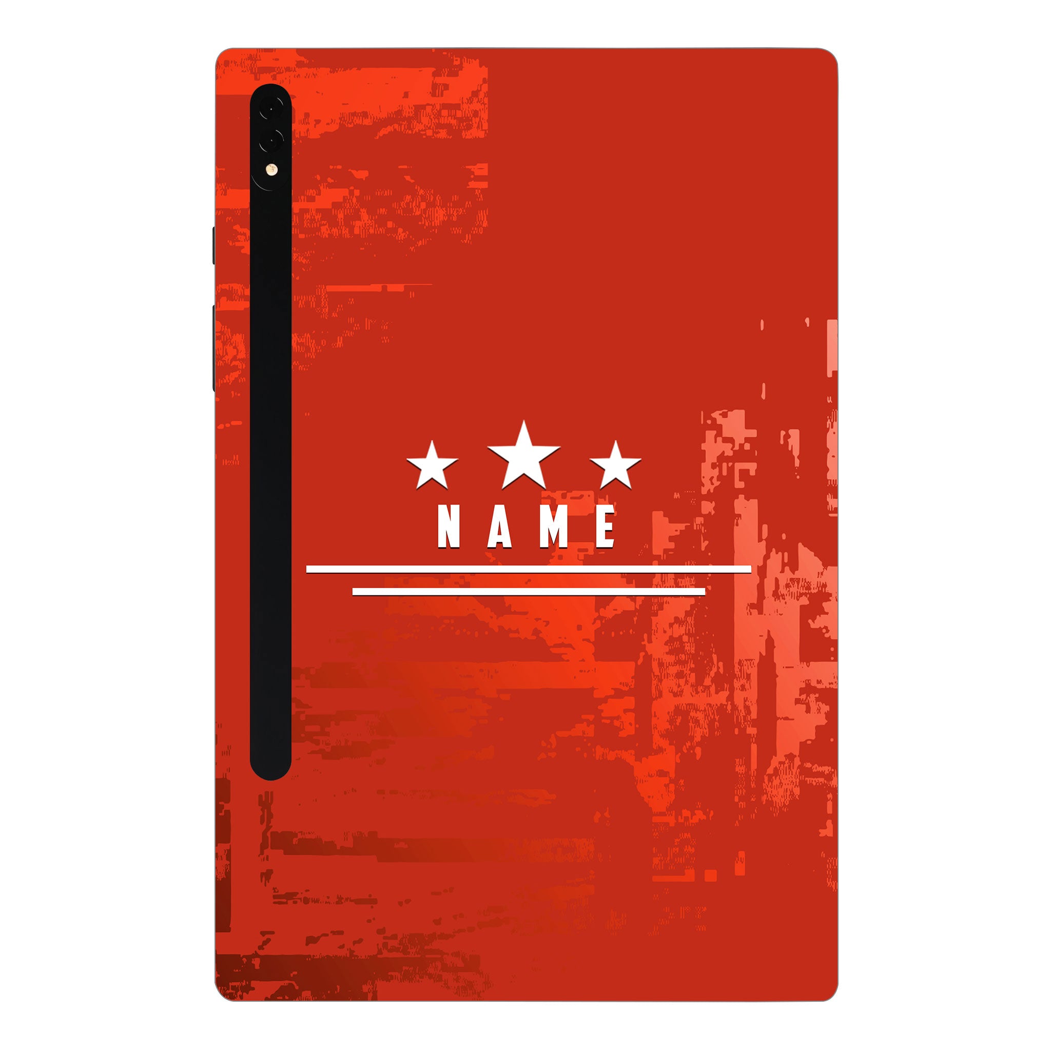Samsung Galaxy Tab S7 Plus Star Red with Name Tablet Skins