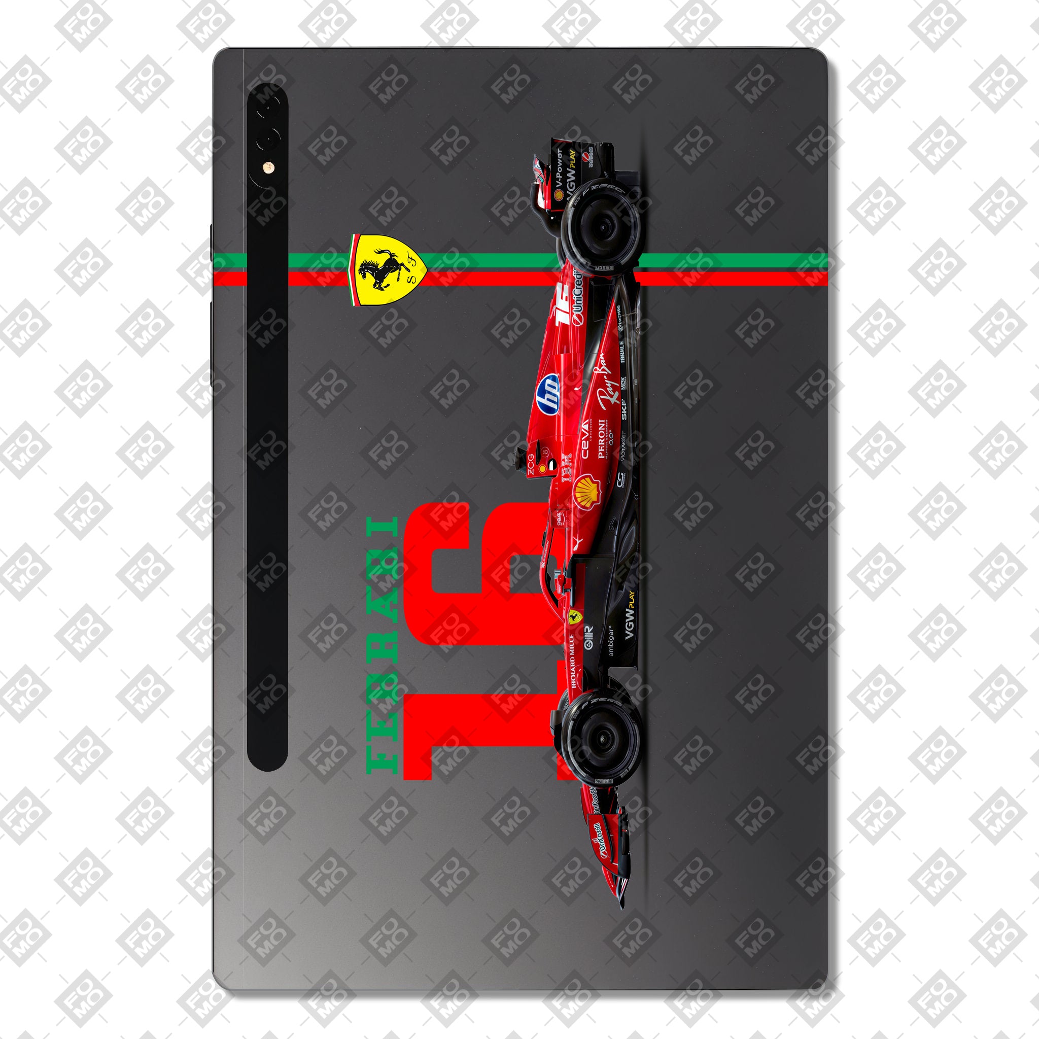 Samsung Galaxy Tab S7 Plus Transparent Ferrari Flame Tablet Skin