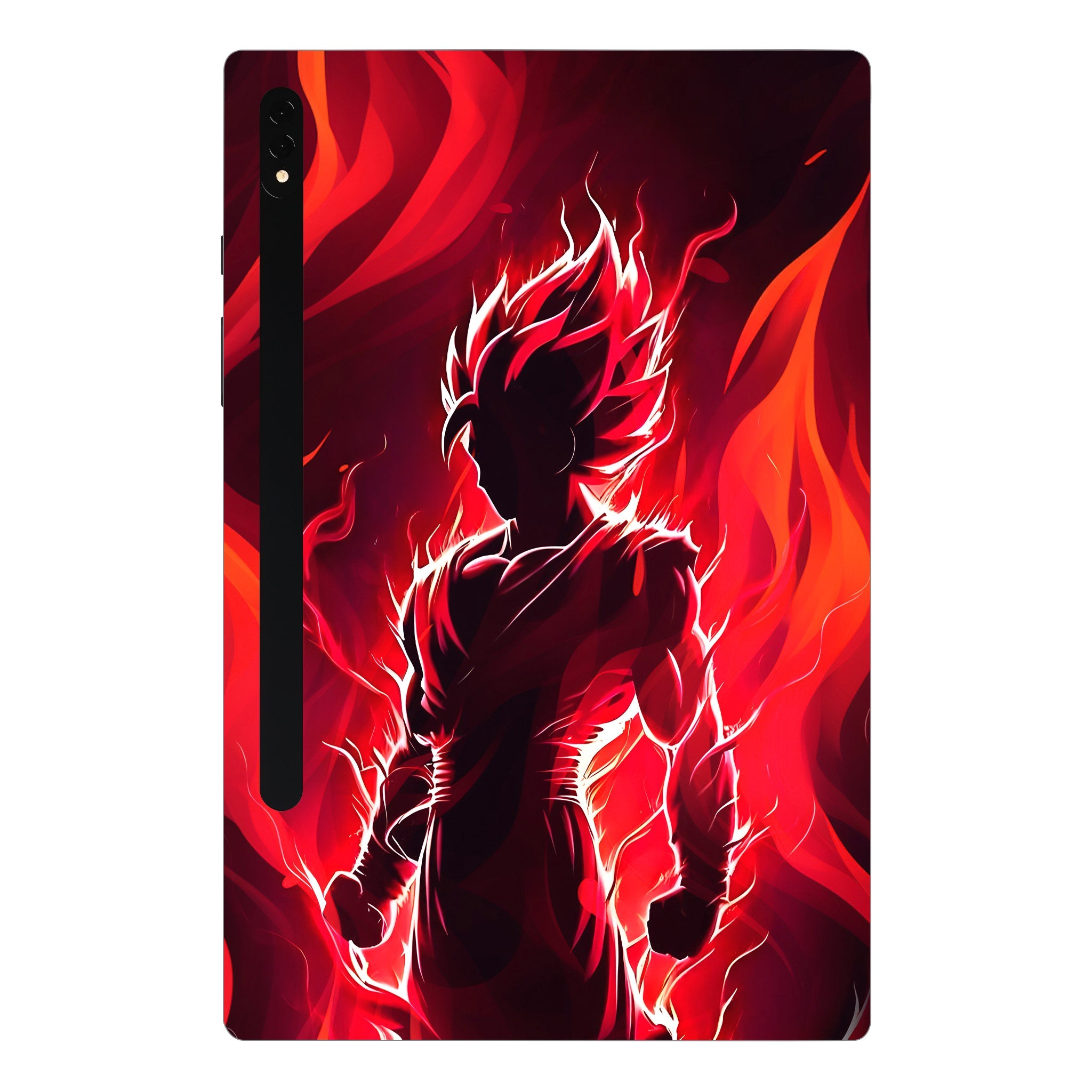 Samsung Galaxy Tab S8 Plus Goku in Fiery Red Anime 3D Tablet Skin