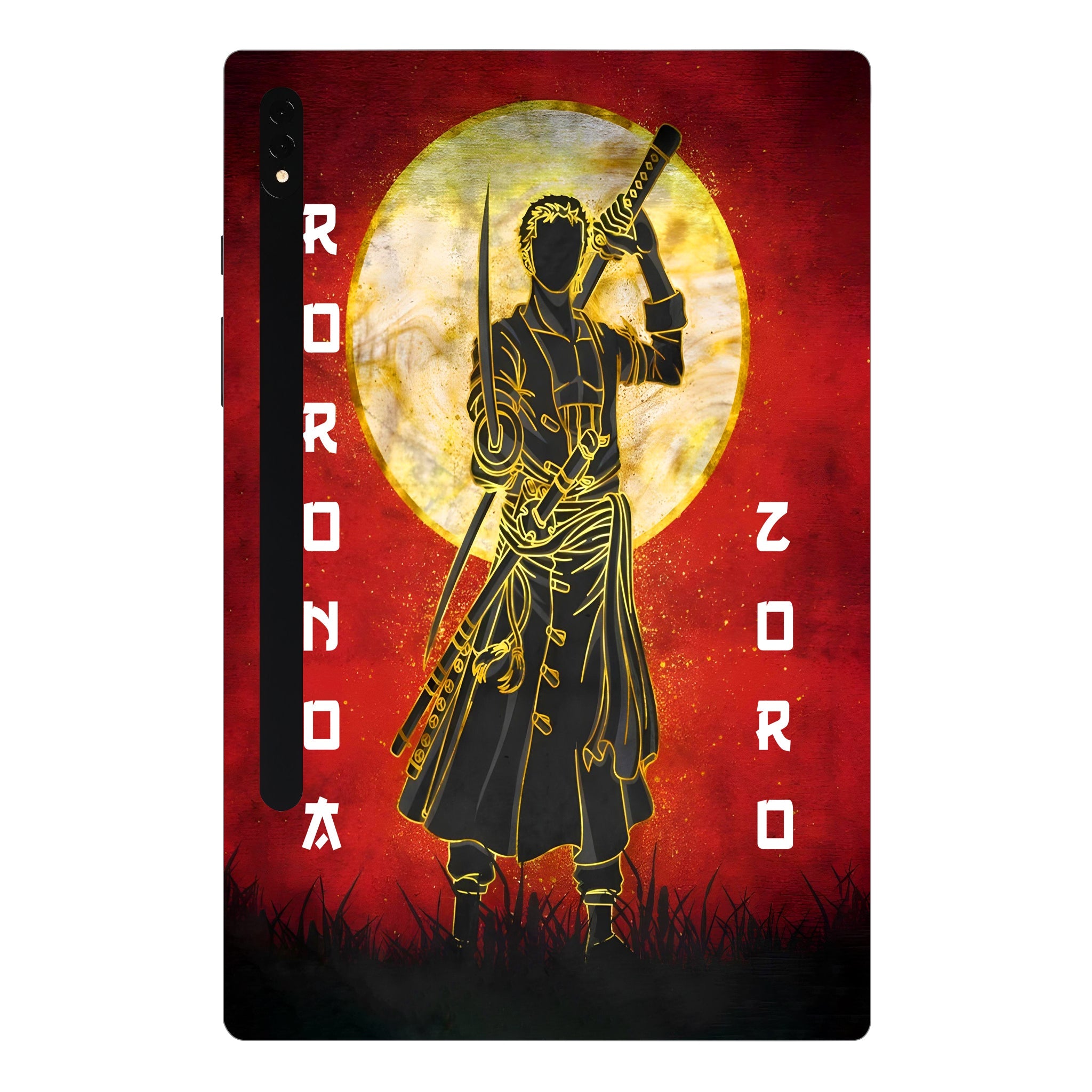 Samsung Galaxy Tab S8 Plus Roronoa Zoro with Golden Moon Anime Tablet Skins
