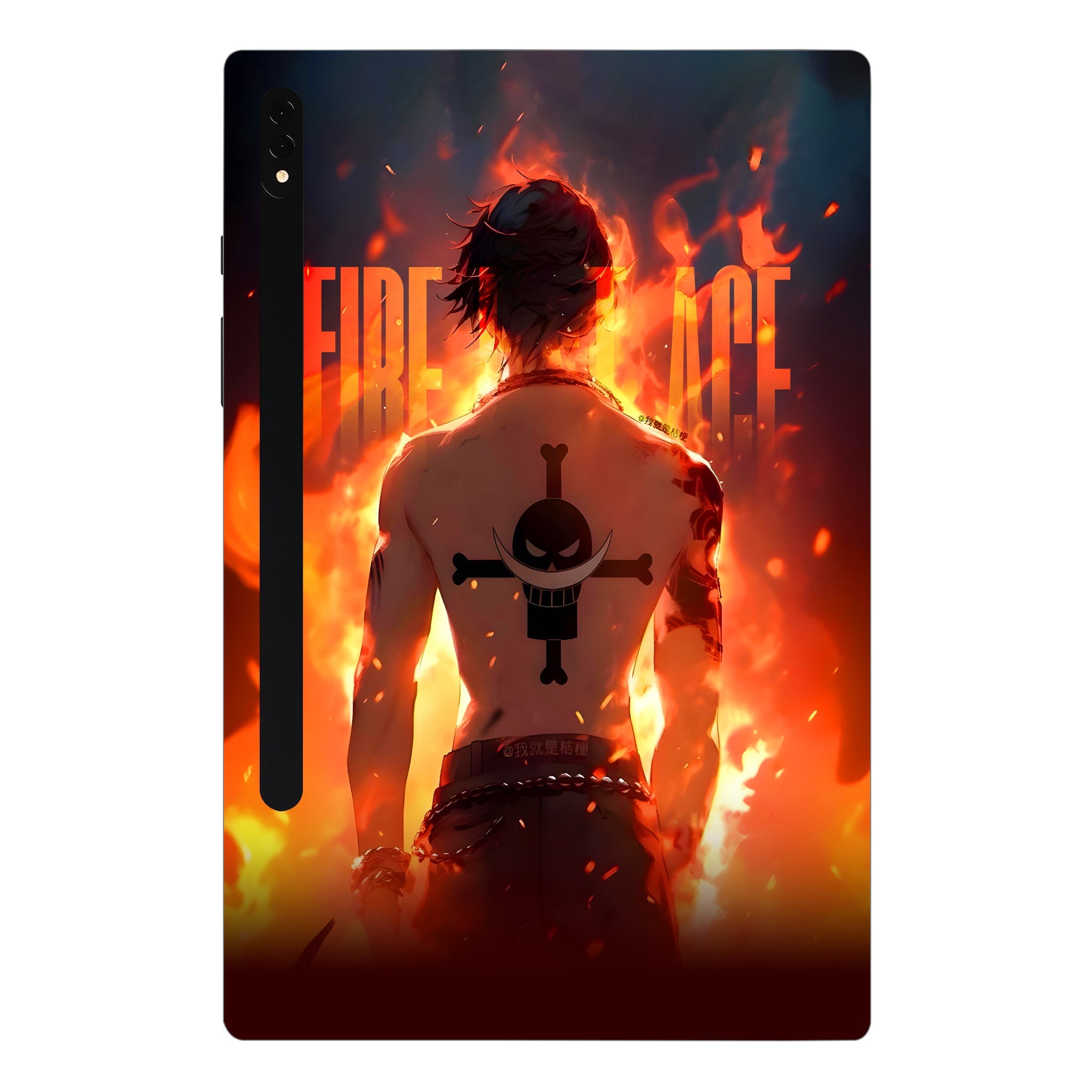 Samsung Galaxy Tab S8 Ultra 5G Portgas D. Ace Fire Fist Flame Anime Tablet Skins