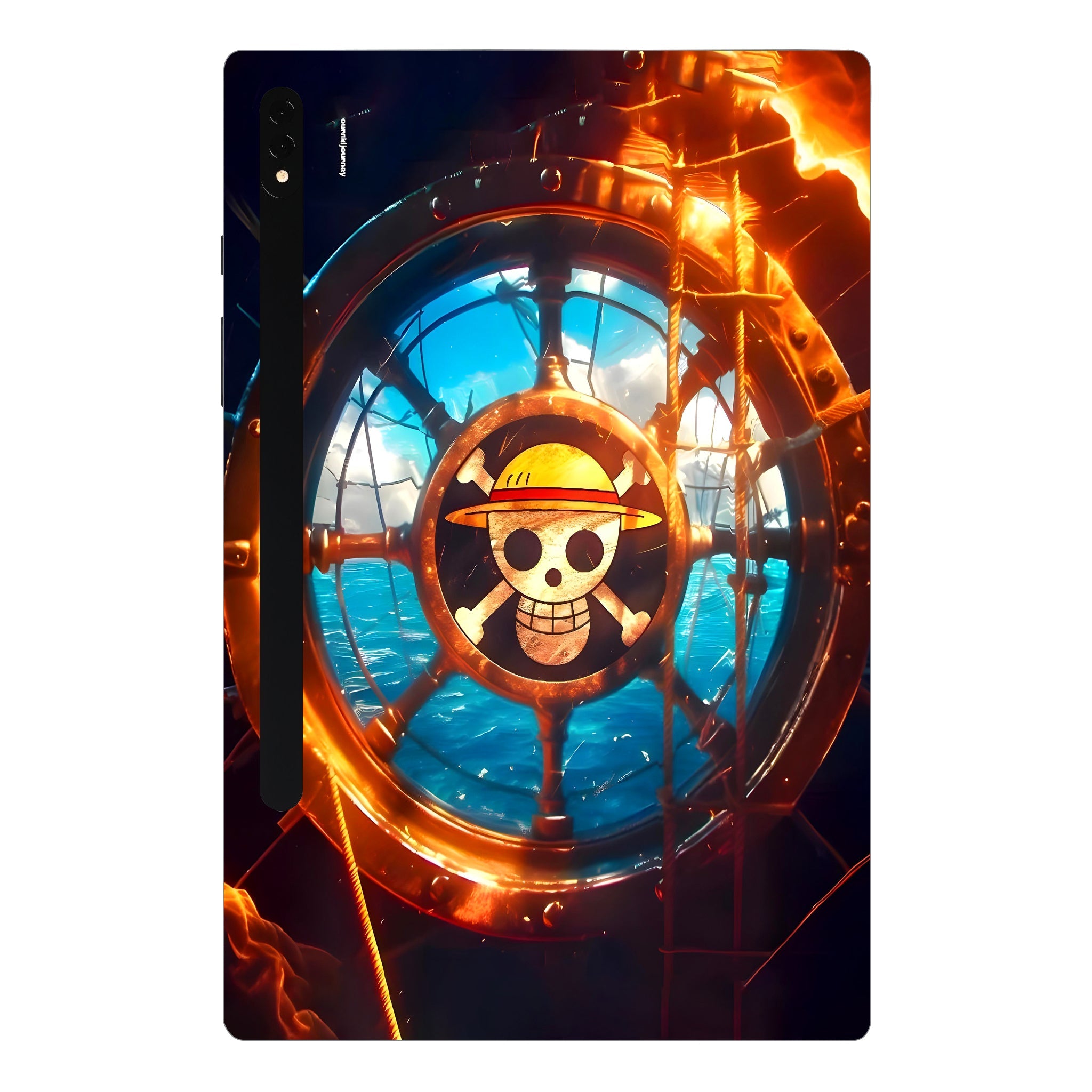 Samsung Galaxy Tab S8 Ultra 5G Straw Hat Ship Wheel Anime Tablet Skins