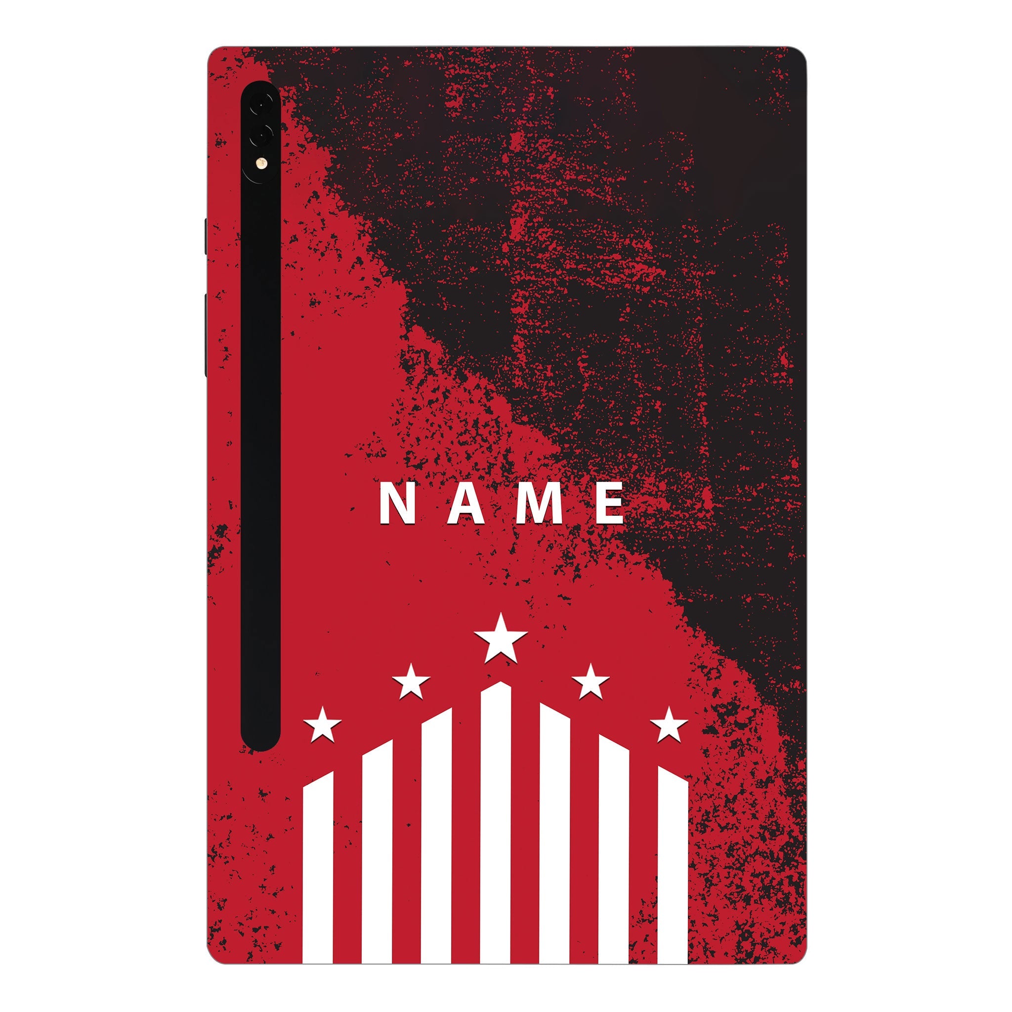 Samsung Galaxy Tab S8 Ultra 5G Captain Red with Name Tablet Skins